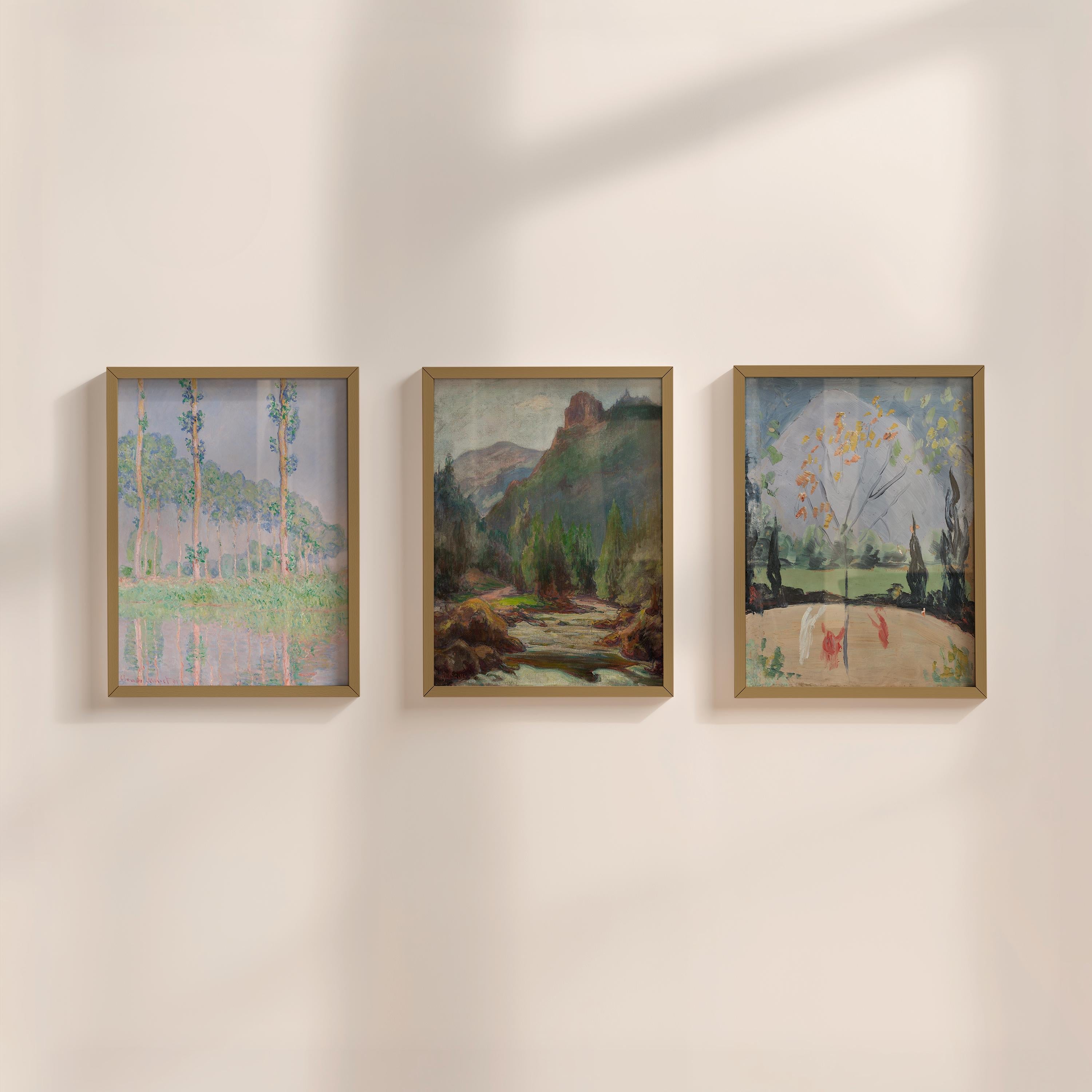 Gallery Wall Bundle of 3 Vintage Classic Painting Digital Art Prints