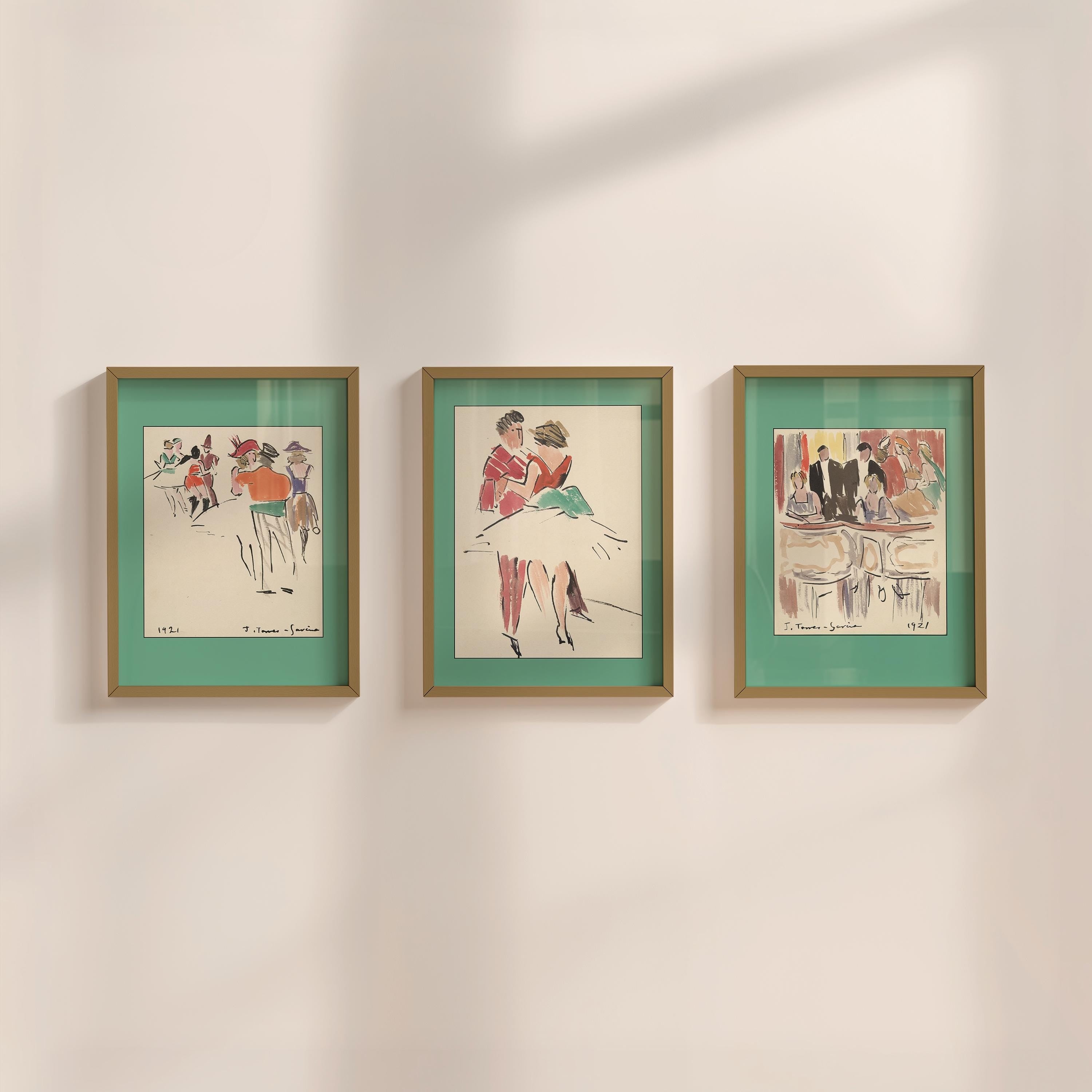 Gallery Wall Bundle of 3 Vintage Fashion Digital Art Prints