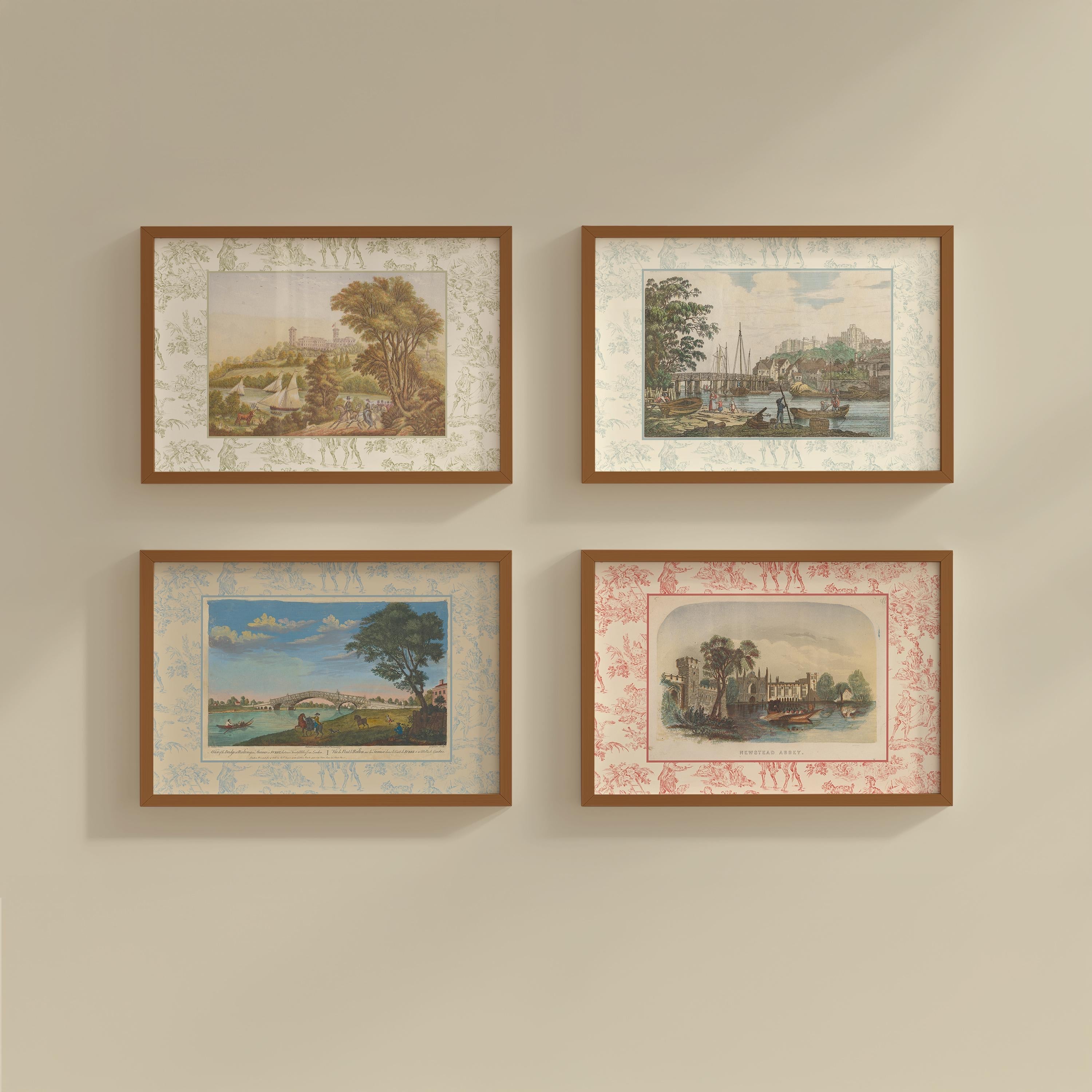Vintage Gallery Wall Set of 4 Digital Art Prints