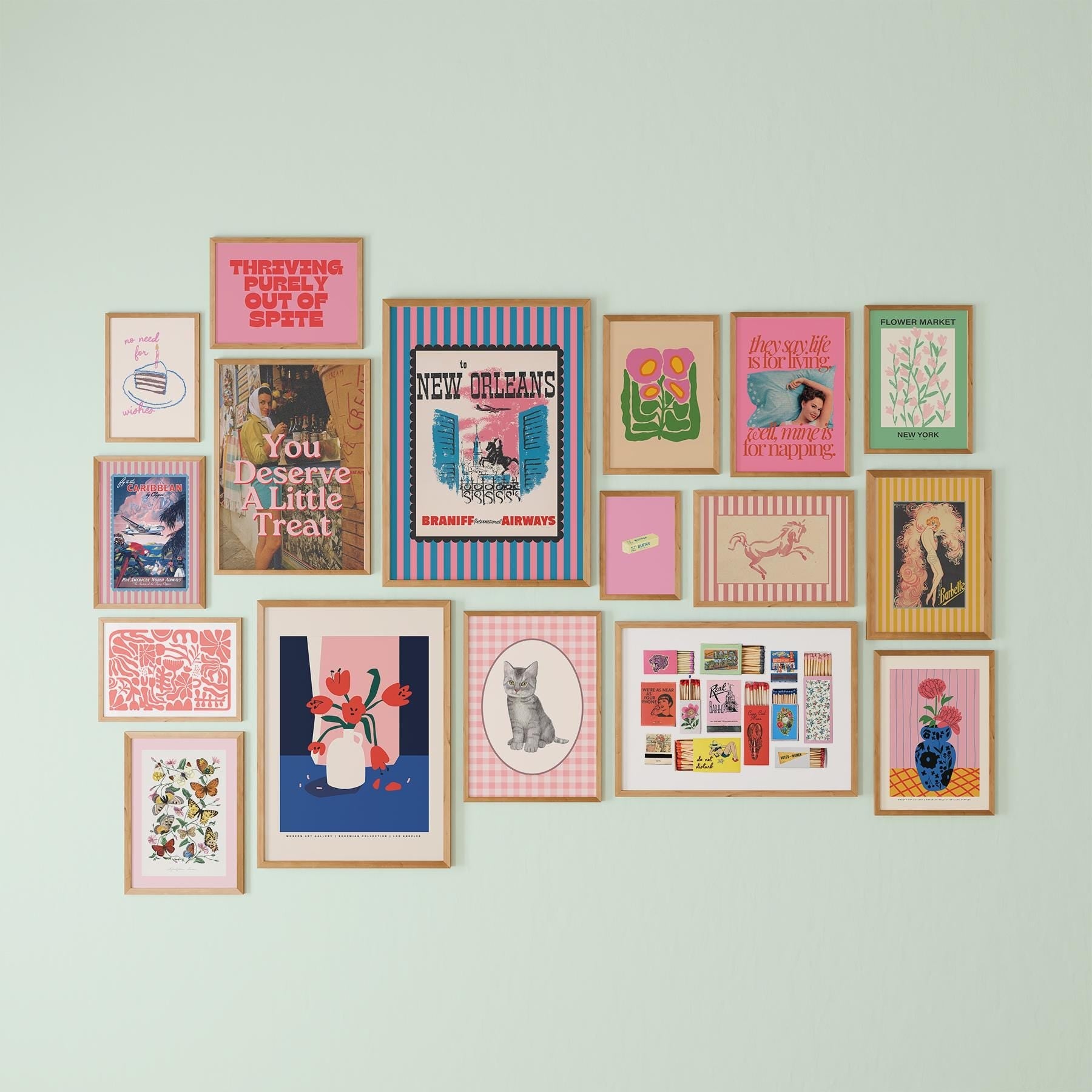 Gallery Wall Set of 17 Digital Art Prints
