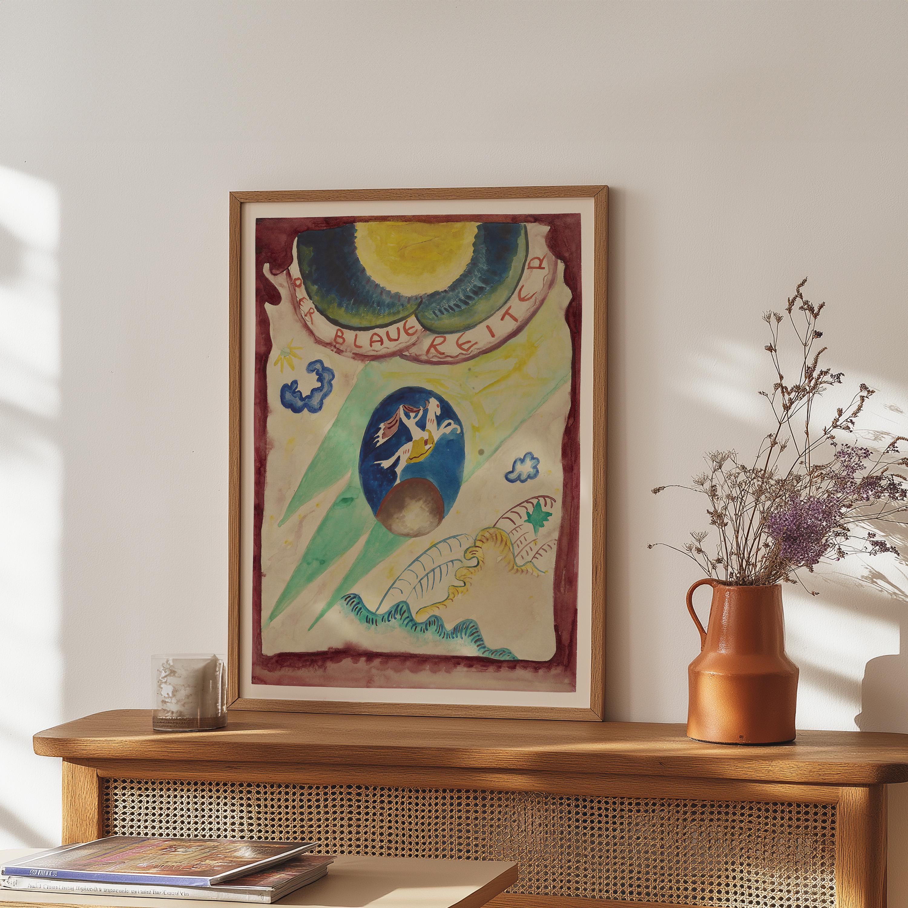 Kandinsky Art Print, Vintage Watercolor Painting, Living Room Decor, Downloadable Print, Large Wall Art, Vintage Art Print, Horse Abstract