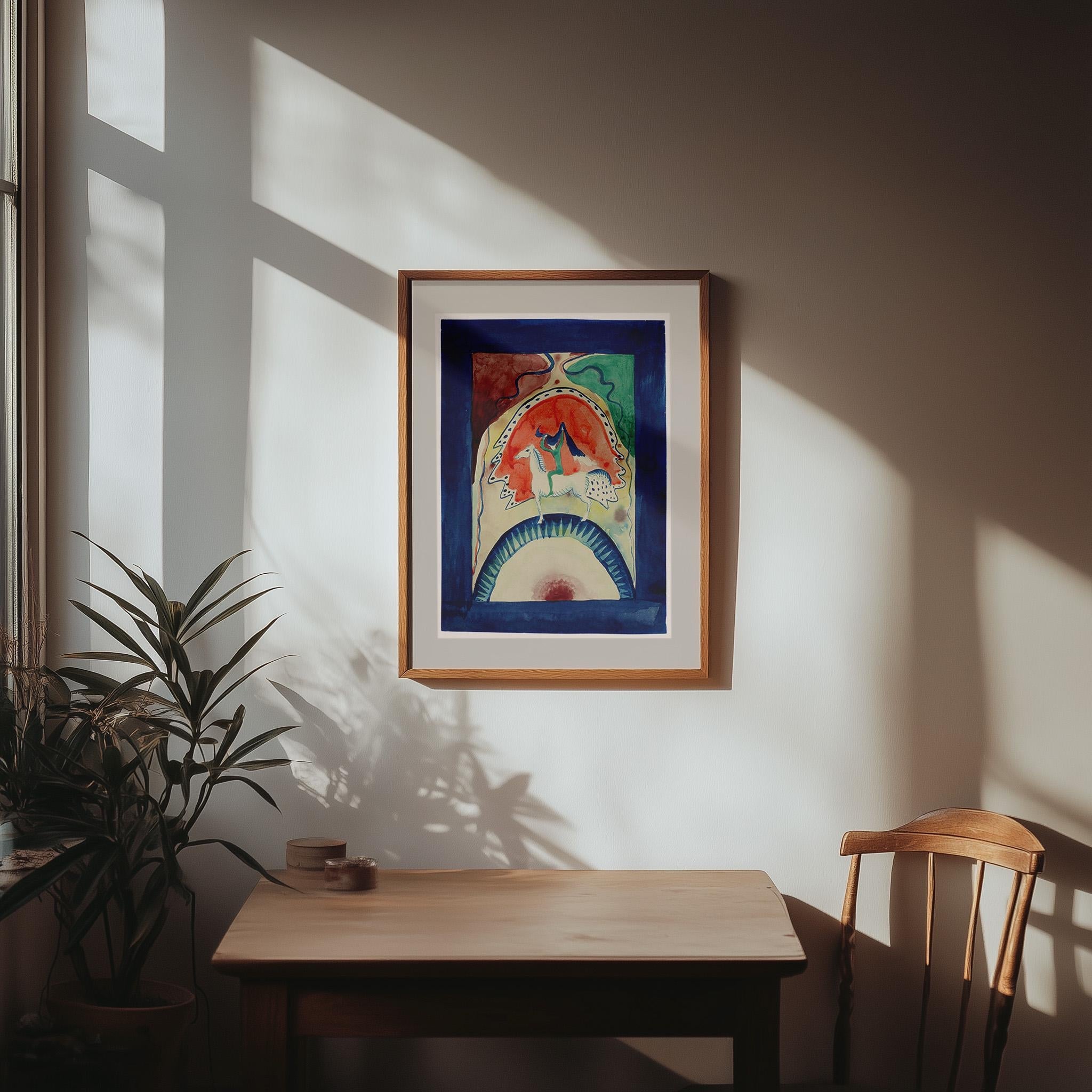 Kandinsky Art Print, Vintage Watercolor Painting, Living Room Decor, Downloadable Print, Large Wall Art, Vintage Art Print, Horse Abstract