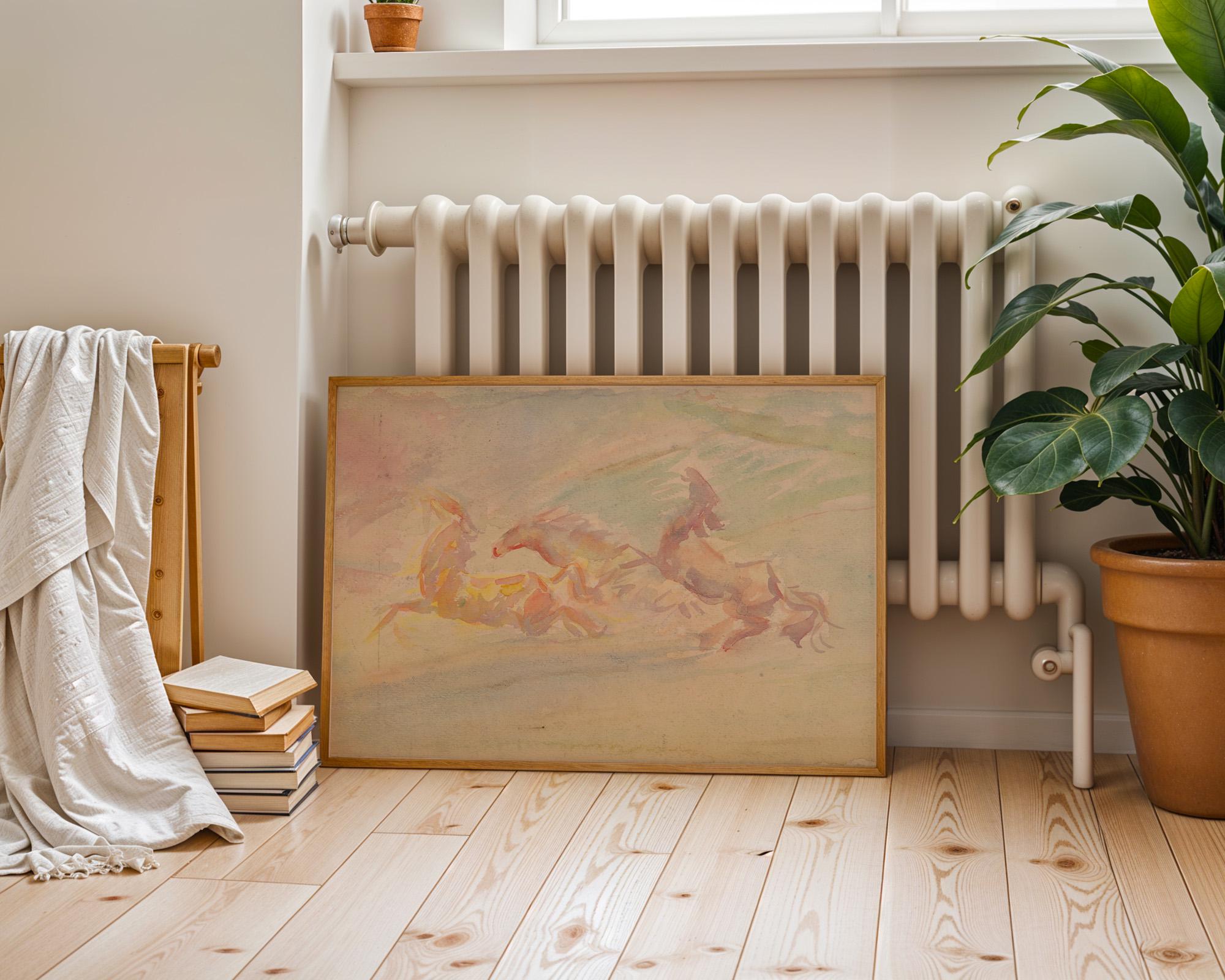 Horse Themed Decor, Vintage Horse Art Print, Horse Painting Art, Horse Art, Digital Art Print, Vintage Nursery, Equestrian Art, Country Art