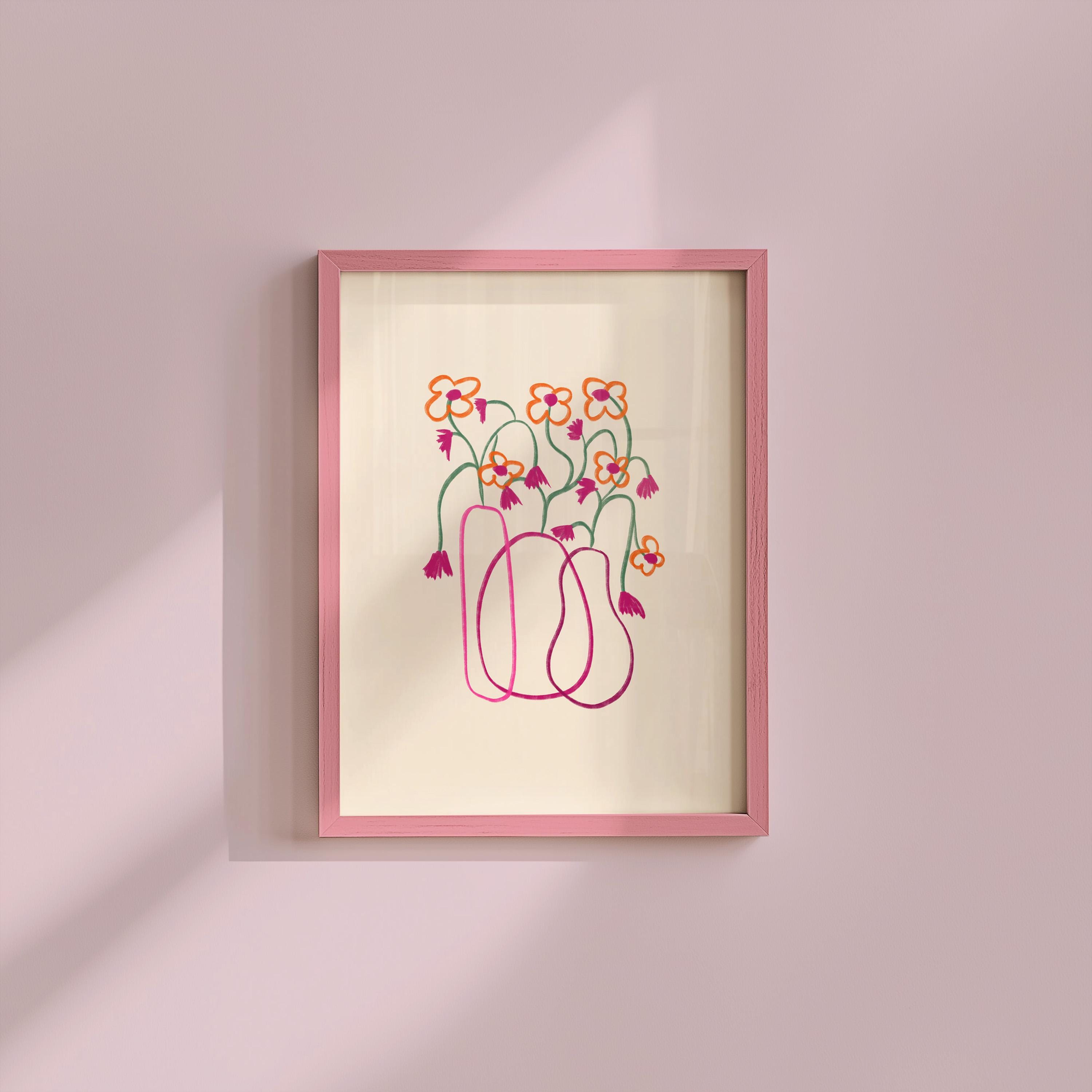 Bouquet of Flowers, Floral Art, Art Prints Floral, Floral Decor, Colorful Print, Girls Bedroom, Gift Idea, Inspirational Art, Minimalist Art