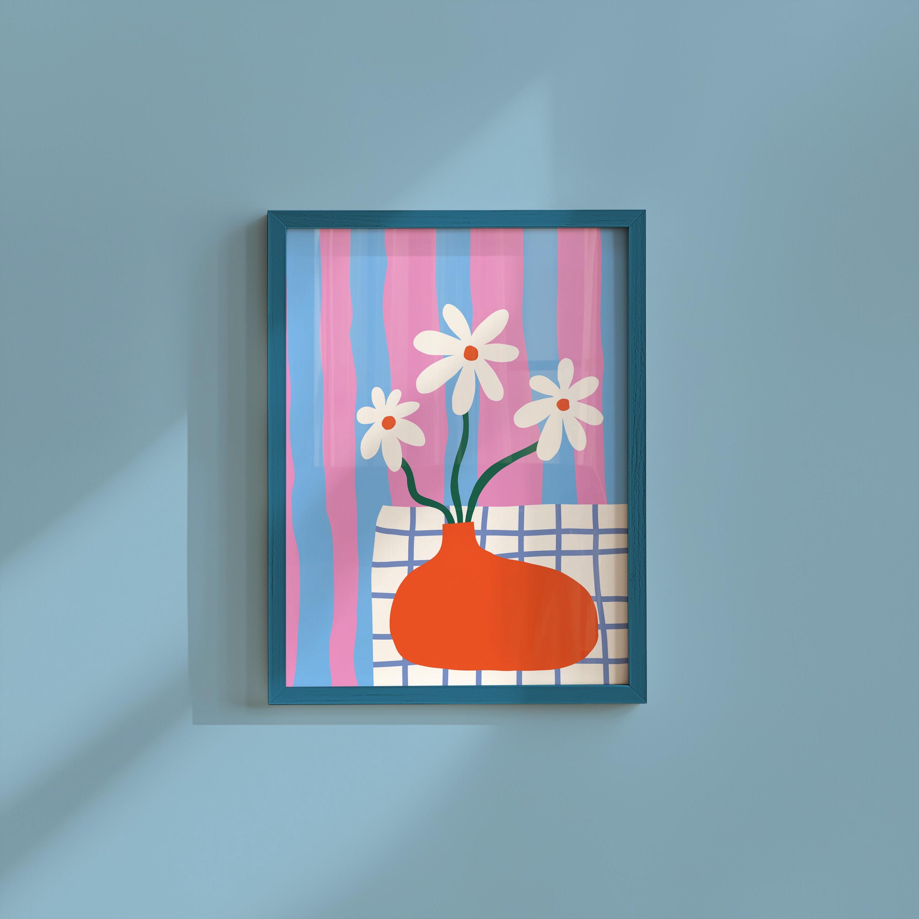 Bouquet of Flowers, Floral Art, Bouquet of Peace, Floral Decor, Colorful Print, Girls Bedroom, Gift Idea, Inspirational Art, Minimalist Art