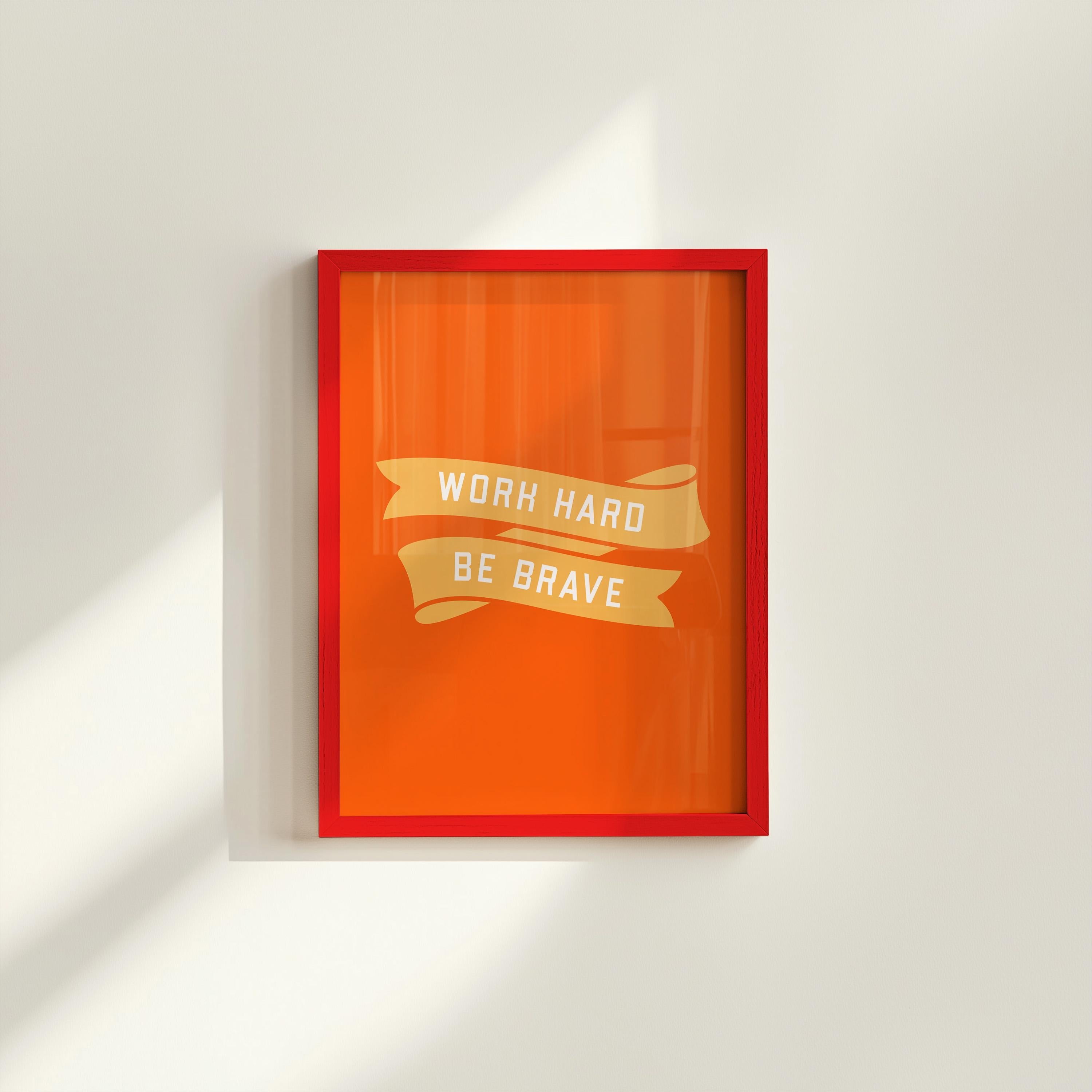 Inspo Art, Work Hard Print, Wall Art Prints, Retro Typography Poster, Inspiration Art, Digital Art Prints, Art For Kids Room, Orange Art