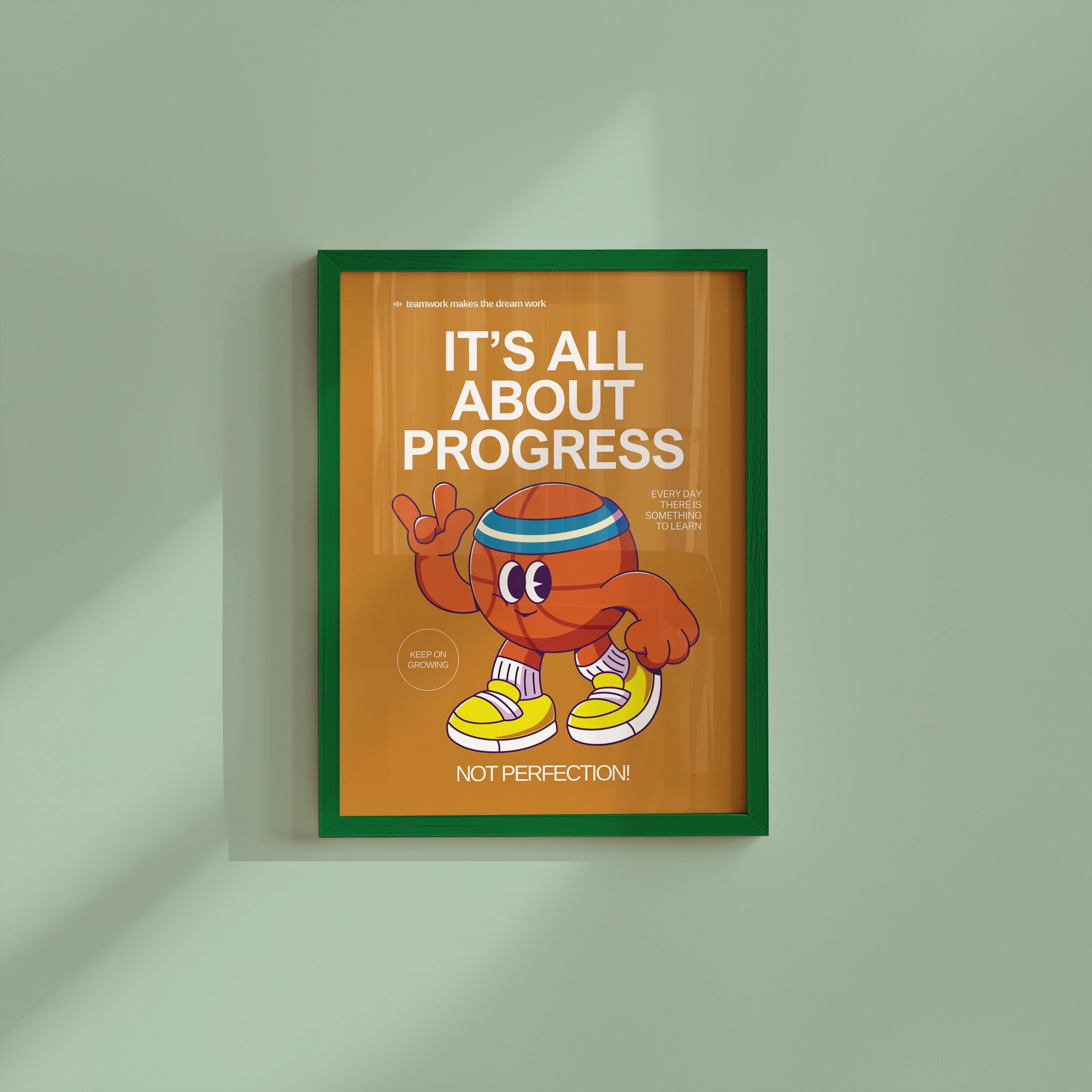 Retro Sports Print, Sports Wall Print, Cute Wall Art, Retro Cartoon Poster, Kid Art, Cartoon Print, Kid Art, Classroom Decor, Basketball