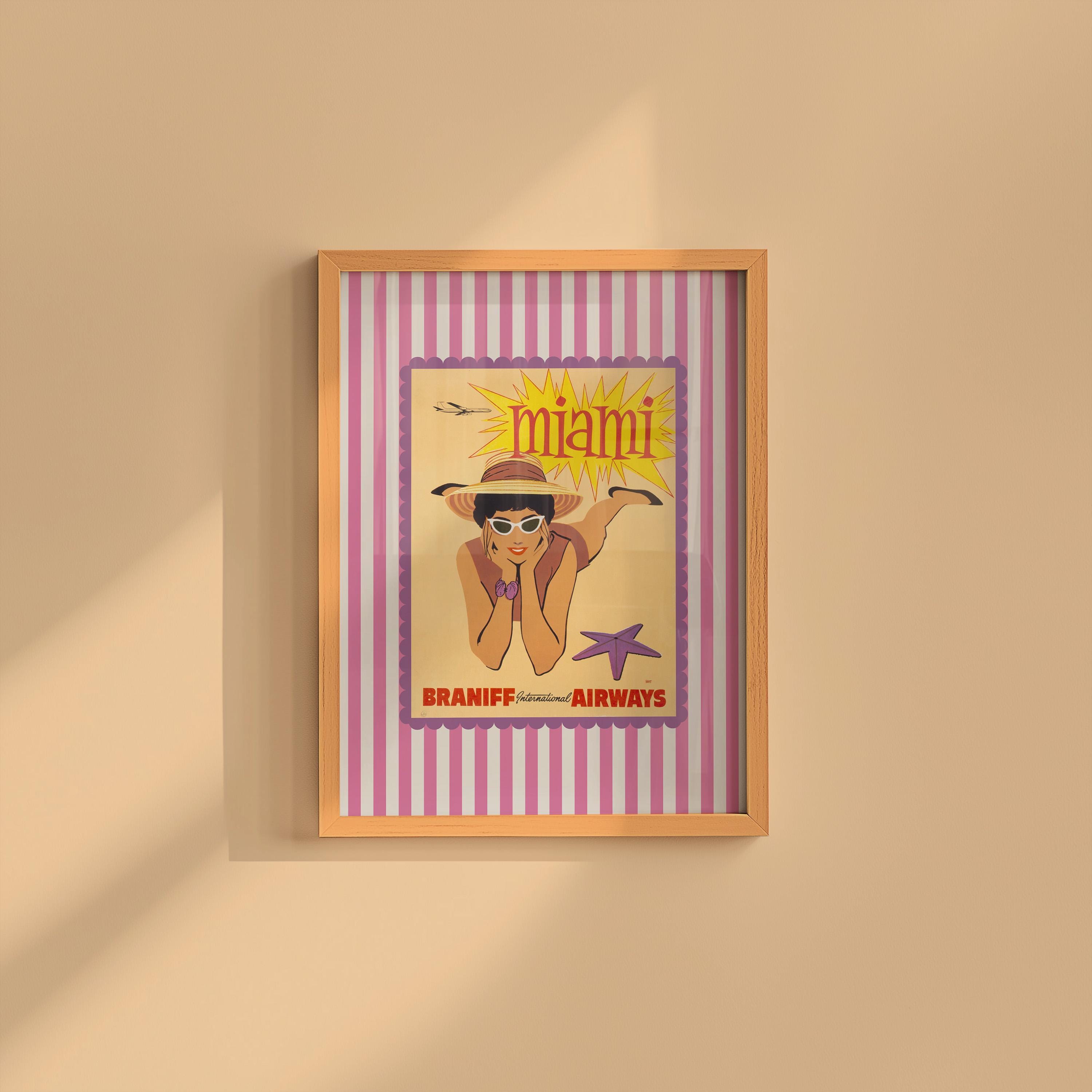Miami Posters, Miami Art Print, Retro Miami Poster, Trendy Miami Art, Florida Print, Miami Decor, Miami Postcard Art Print, GS Print Shoppe