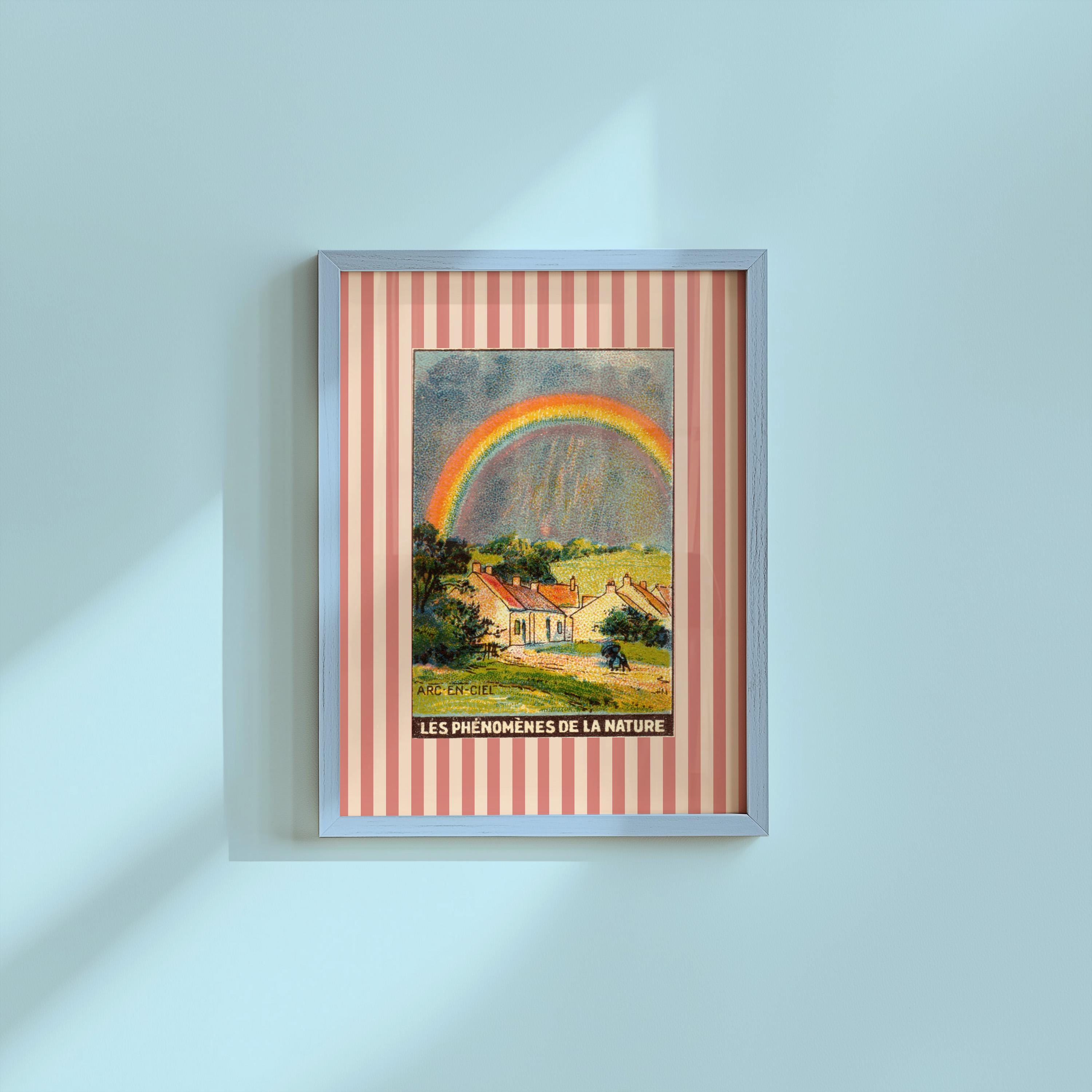 Rainbow Art Print, Nursery Decor, Vintage Print, Trendy Art Decor, Colorful Wall Art, Grandmillenial Coquette, GS Print Shoppe, Illustration