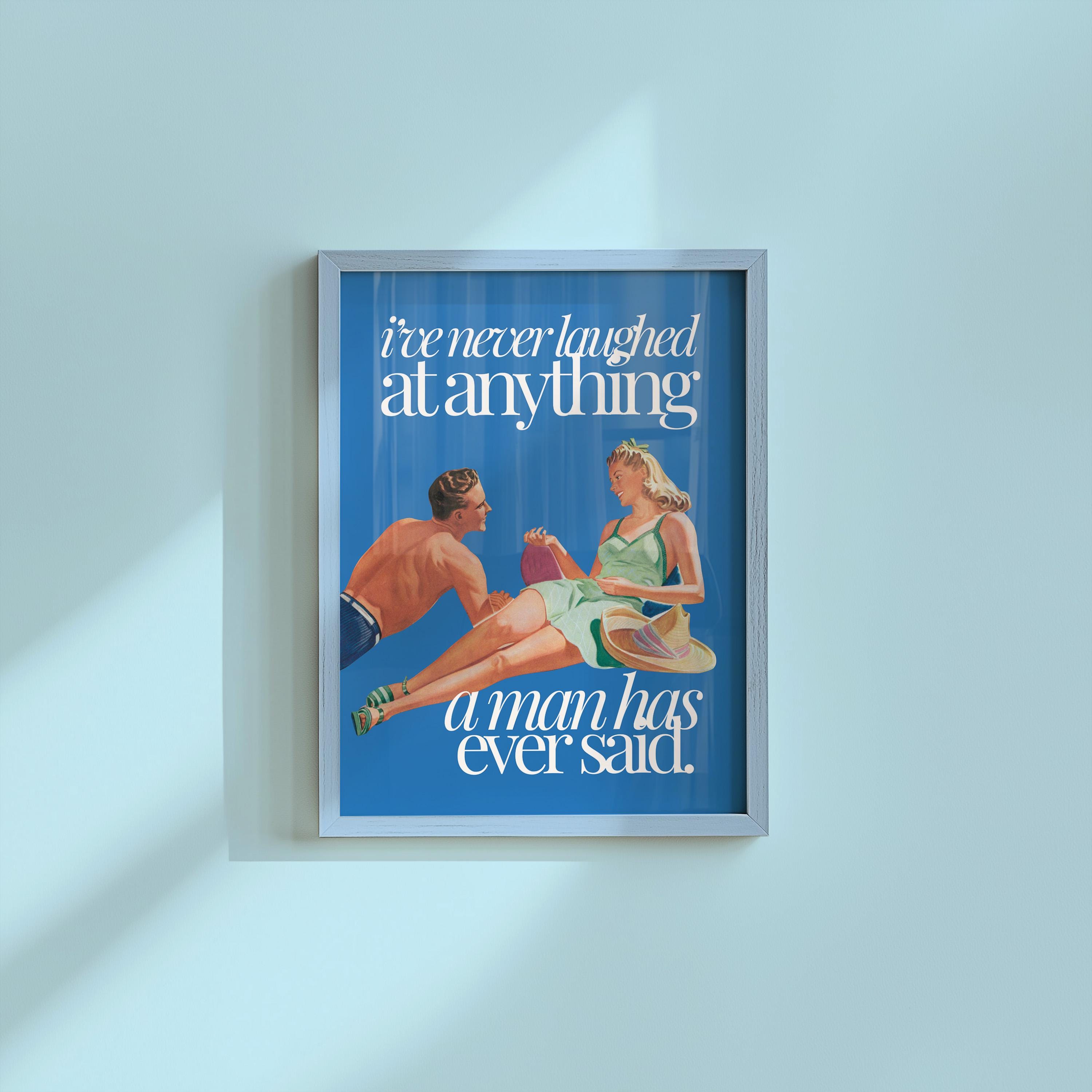 Wall Art Print, Blue Aesthetic Art, Apartment Art, Feminist Art, Living Room Decor, Retro Funny Women Art, gs print shoppe, Sassy Art
