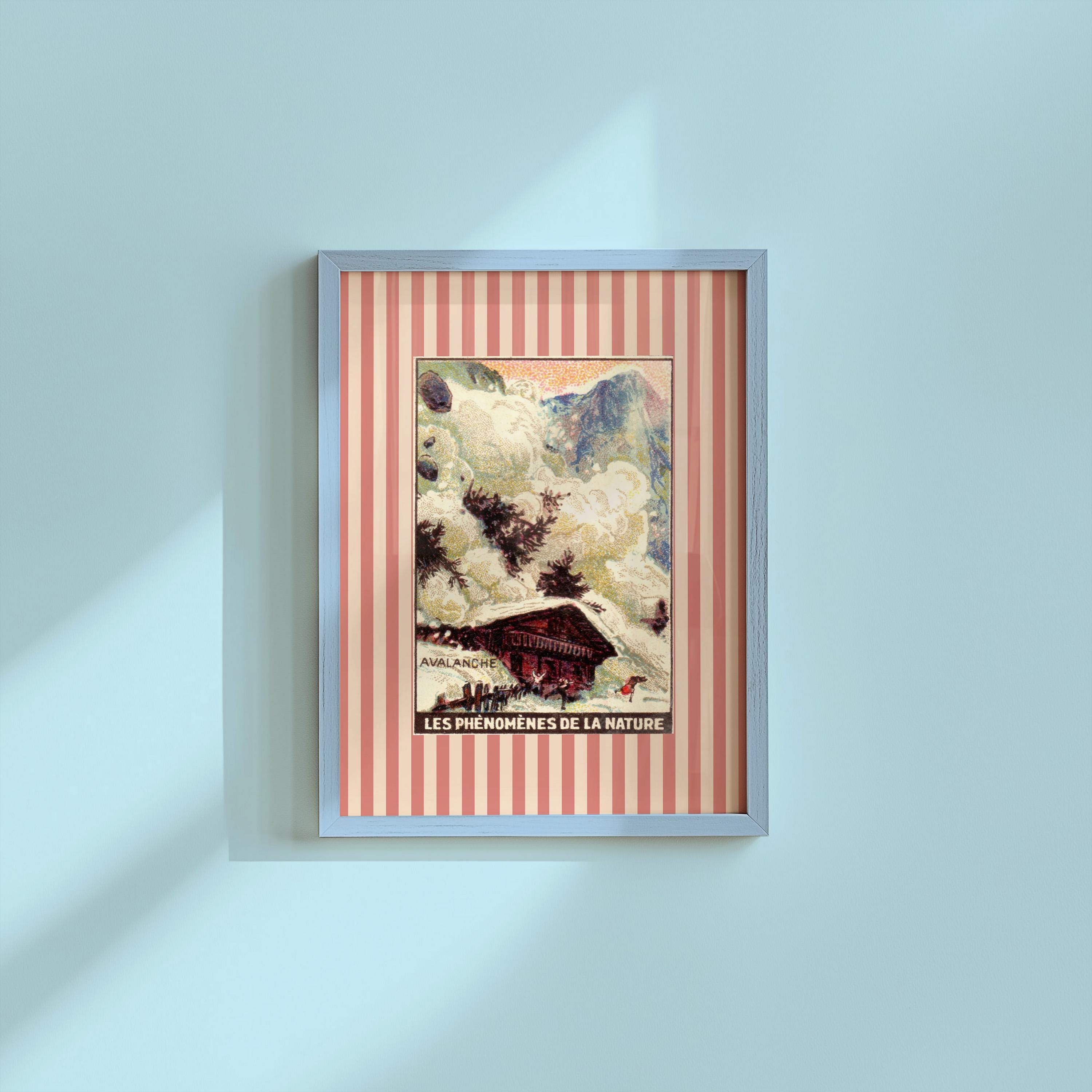 Girl&#39;s Room Print, Colorful Wall Art & Vintage Decor, Trendy Striped Nursery Decor, Grandmillenial Coquette Style