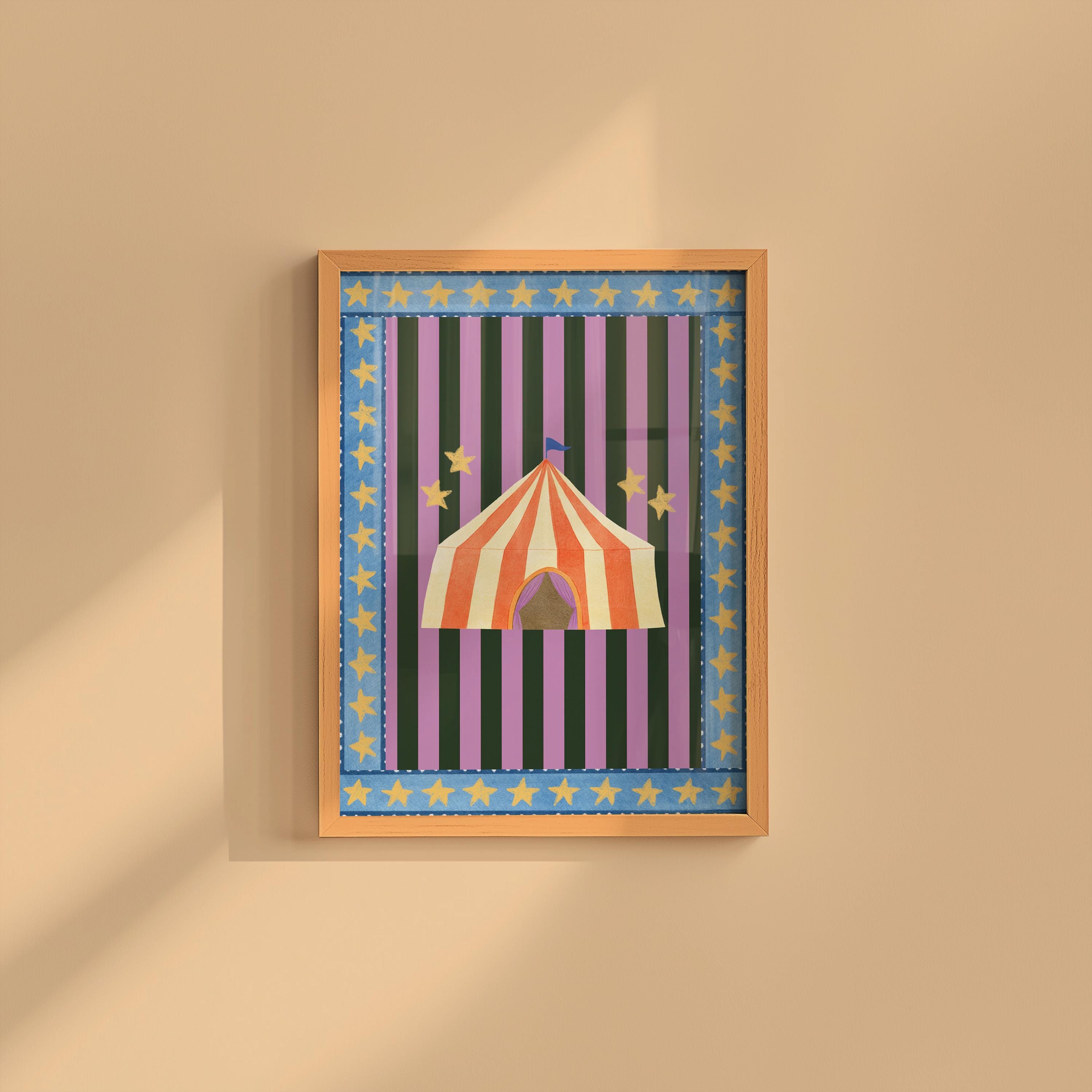 Circus Art Print, Digital Wall Art, Trendy Decor, Abstract Vintage Painting, Kids Room Art, Watercolor Circus Art, GS Print Shoppe