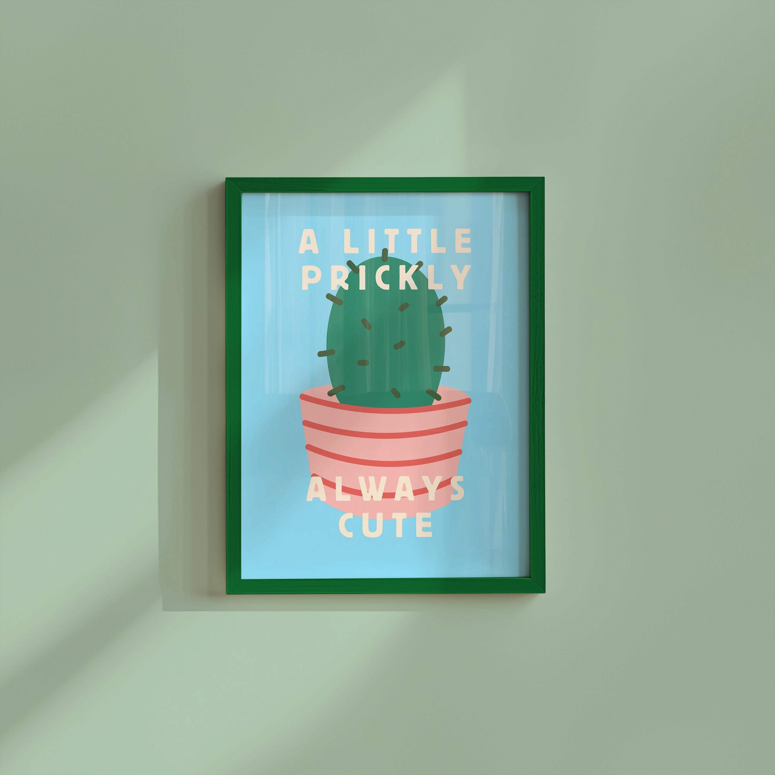Cactus Wall Art, Pastel Print, Preppy Poster, Fun Playful Art, Trendy Aesthetic Home Decor, Colorful Gift, Illustration Art, GS Print Shoppe