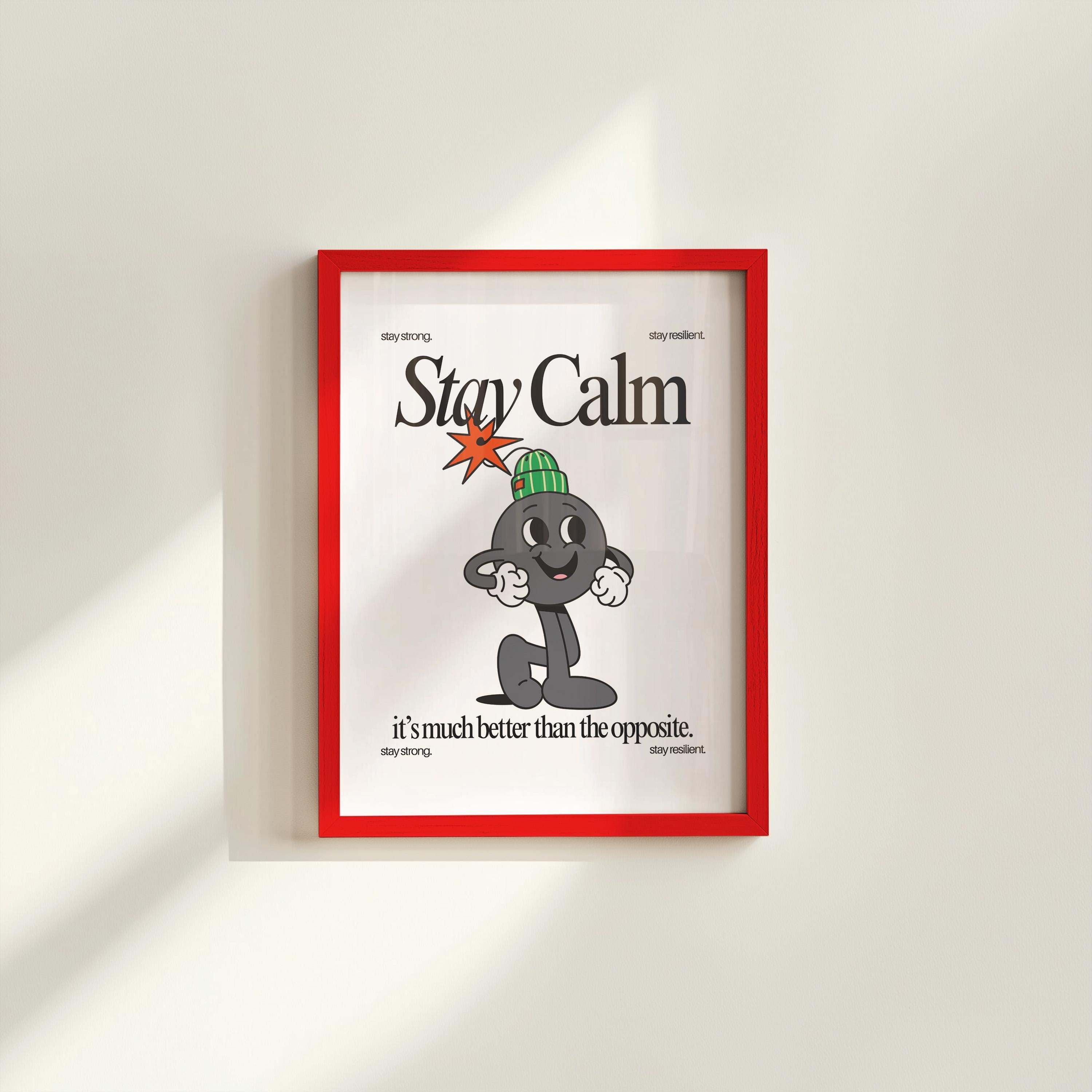 Quote Wall Print, Stay Calm Decor, Digital Download Art, School Art Print, Retro Wall Decor, Classroom Print, Encouragement Art