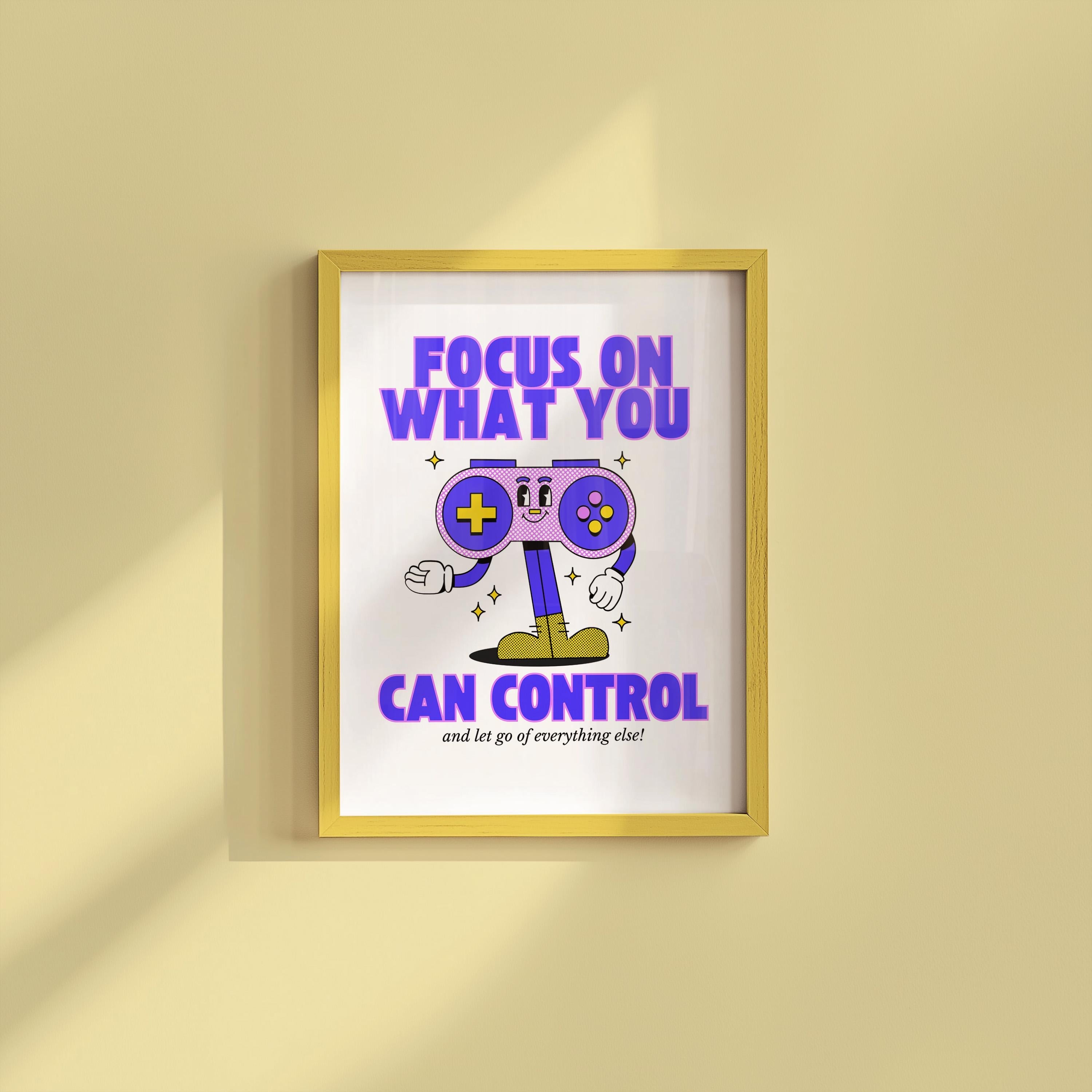 Focus Art Print, Retro Mental Health Print, Video Game Art, Therapy Office Decor, Counseling Wall Art, Digital Download, GS print Shoppe
