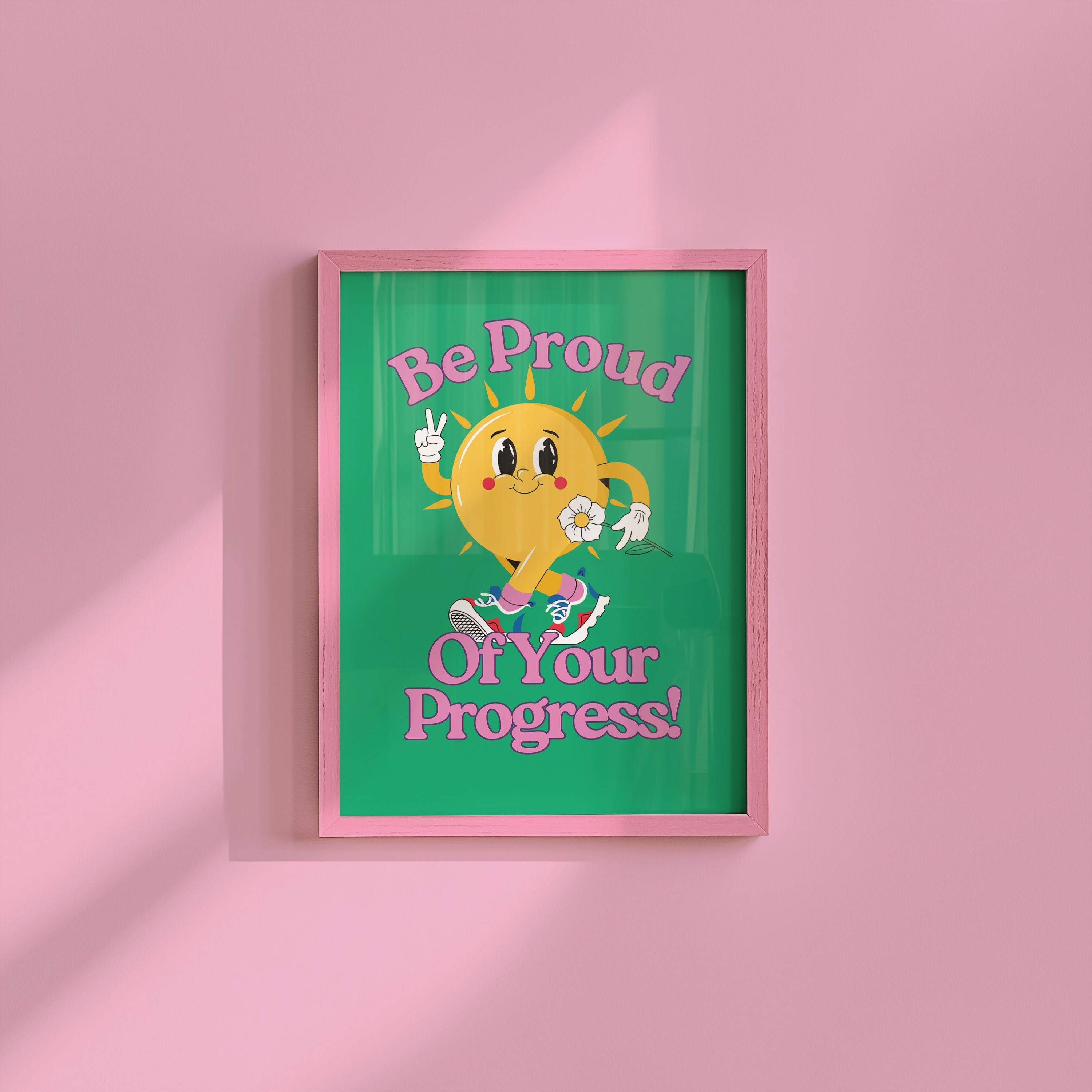 Classroom Art, Kids Room Art, Downloadable Print, Cartoon Art, Be Proud Posters, Trendy Posters, Vintage Mascot Art, Cute Positive Poster