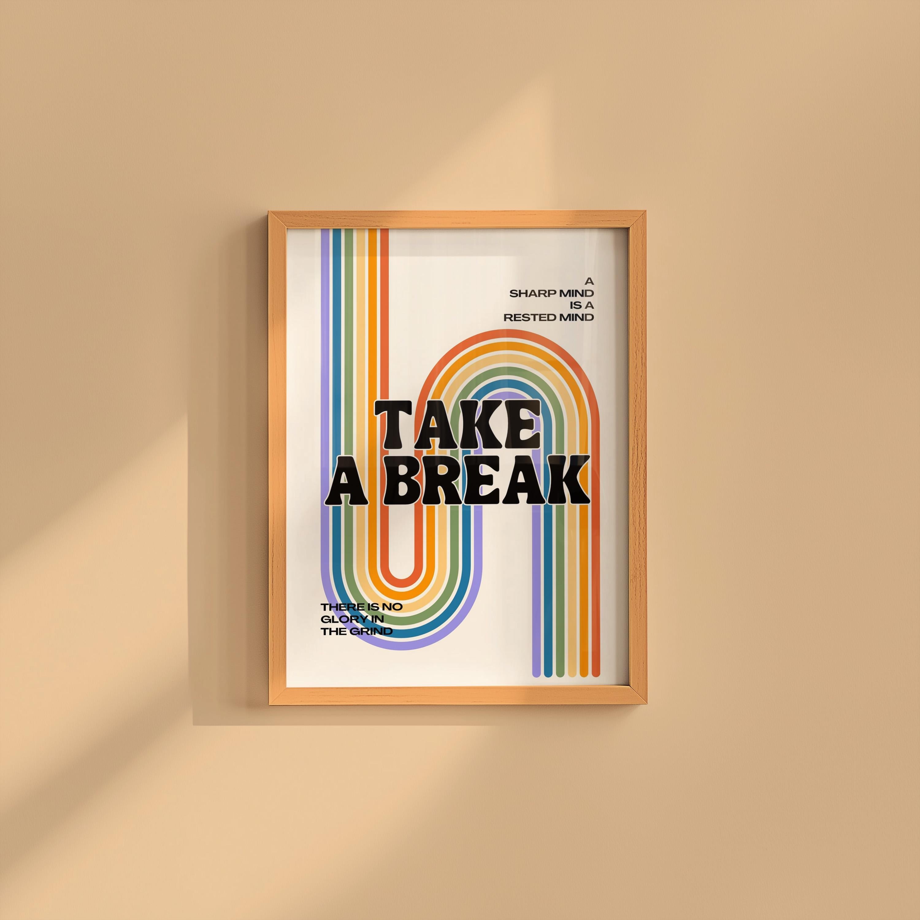 Take a Break-Digital Download-Wall Print-Retro-Downloadable Print-Trendy Art-70s Art Print-Retro Character-Girly Print-Kids Room Art