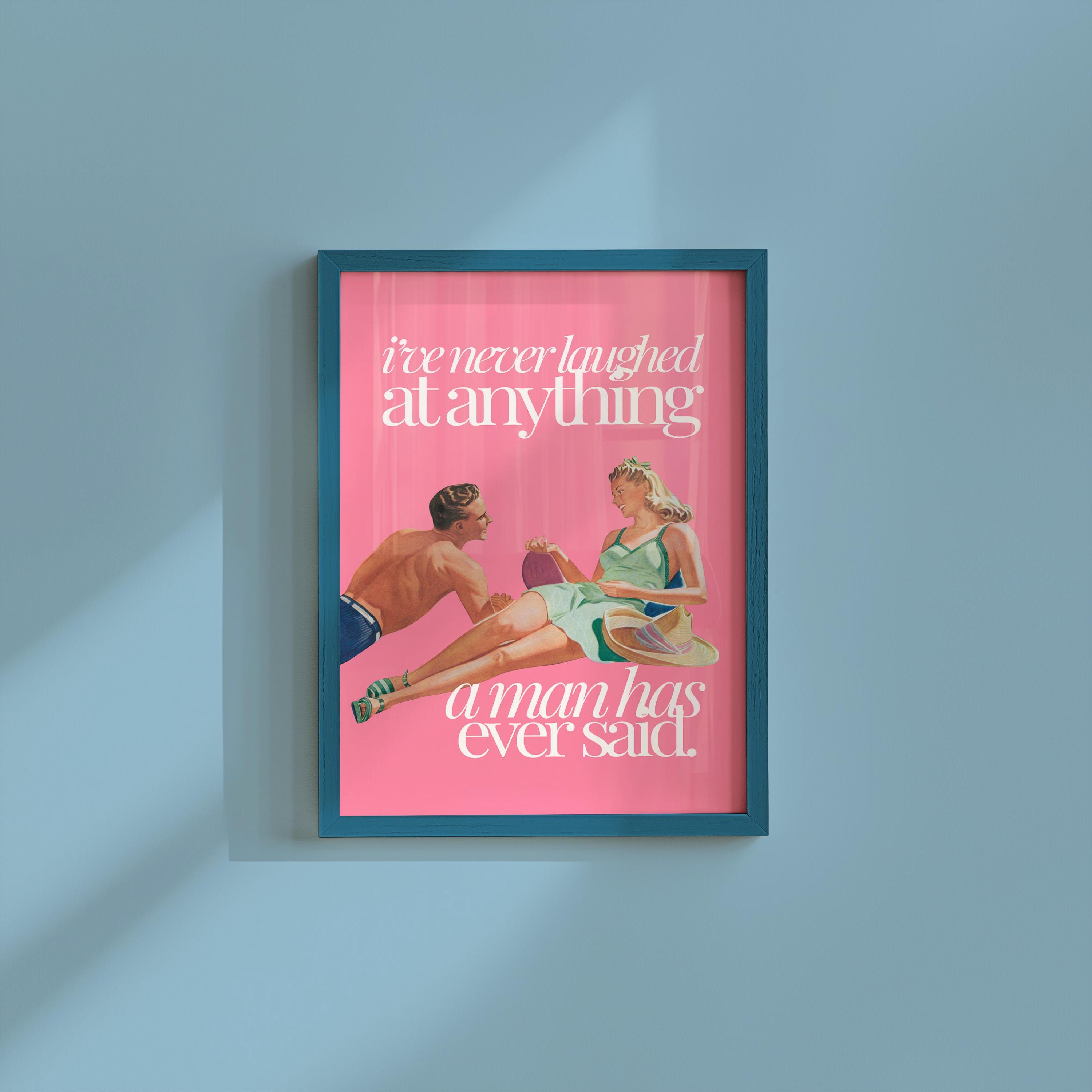 Wall Art Print, Pink Aesthetic Art, Apartment Art, Feminist Art, Living Room Decor, Retro Funny Women Art, gs print shoppe