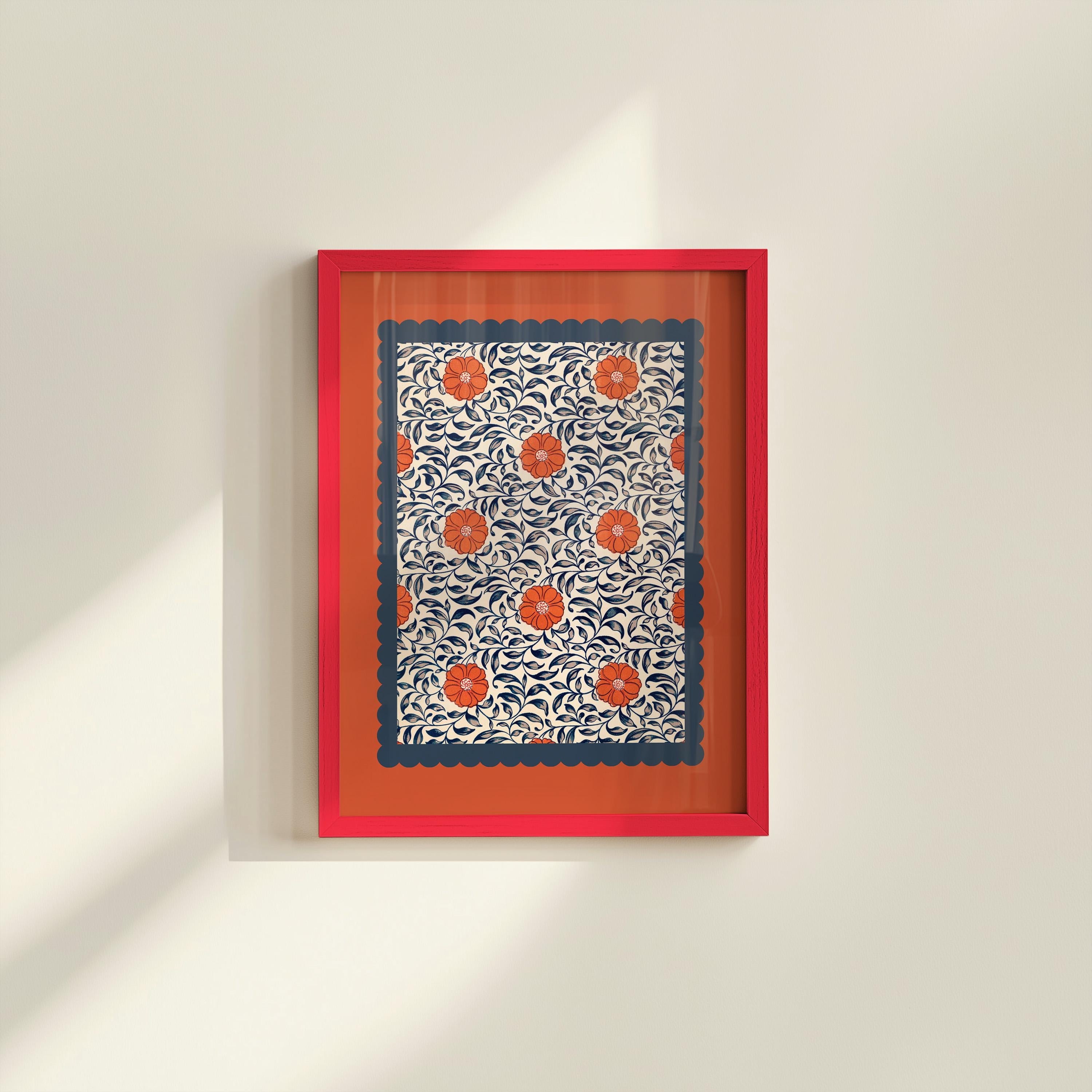 Wildflower Print, Digital Downloadable Wall Art, Trendy Decor, Kitchen, Living Room Art, Orange Floral Art, Cottage Art Print, Girly Posters