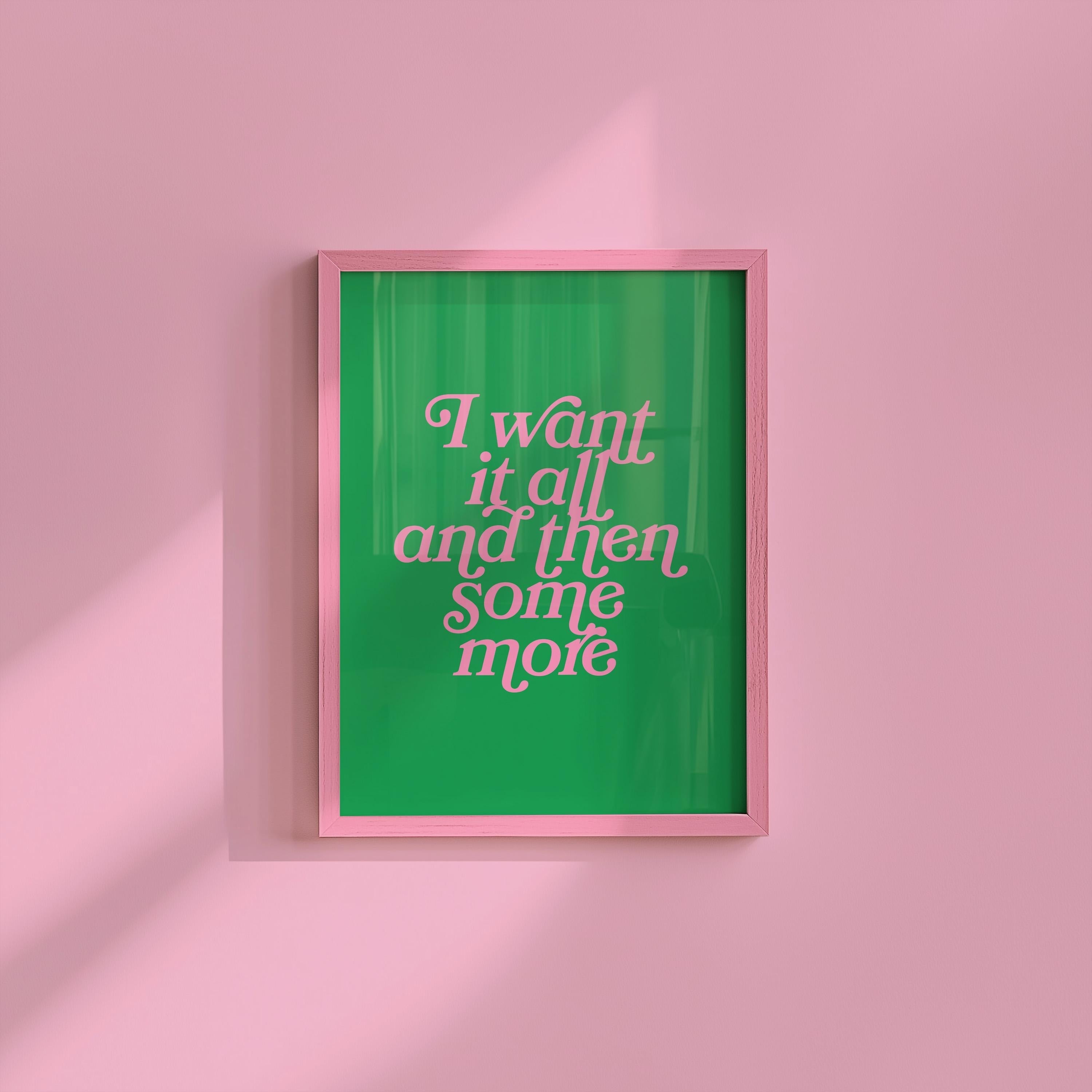 Wall Art Print, Girly Digital Prints, Green Art Print, Inspiration Prints, Gift For Friend, Preppy Pink Art, Office Art Prints, It Girl Art