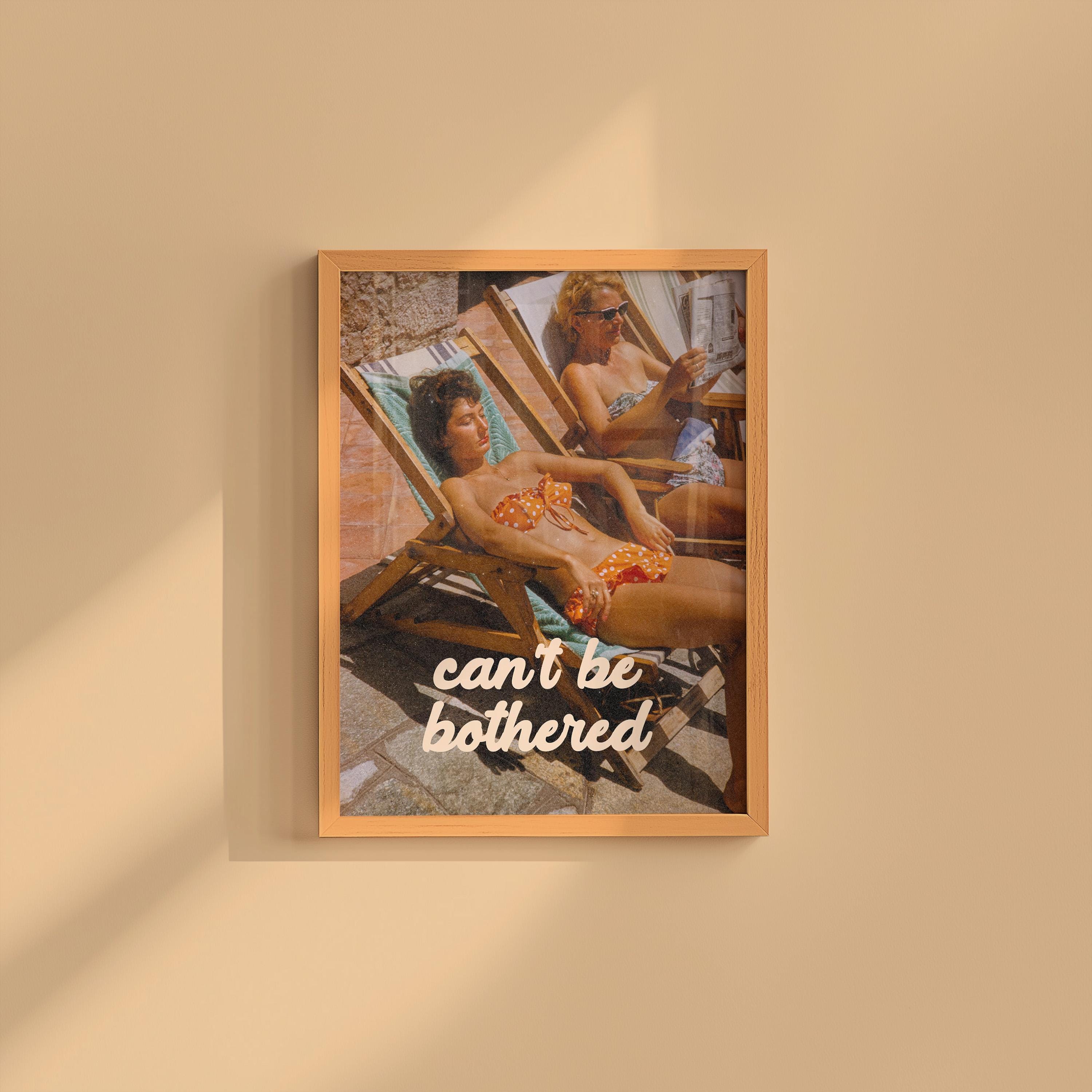 Can&#39;t Be Bothered Art-Digital Prints-Wall Art Print-Retro Photograph Prints-Cocktail Art Print-Preppy Wall Art-Bar Car Decor-Bar Accessories