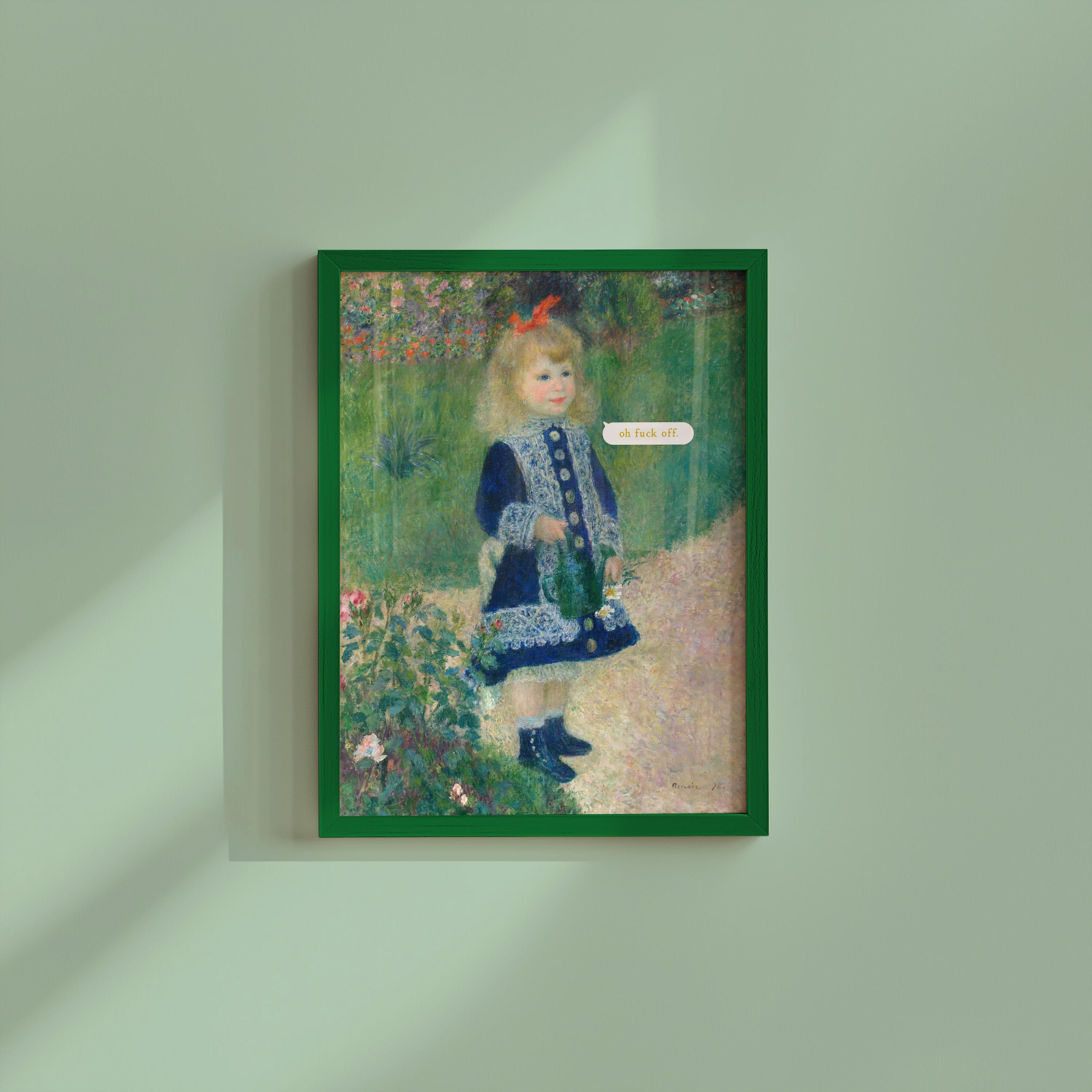 Altered Painting-Fuck Off Art-Monet Art-Funny Classic Art-Pop Art-Dorm Room Art-Downloadable Print-Trendy Art Print-Girly Art-Portrait