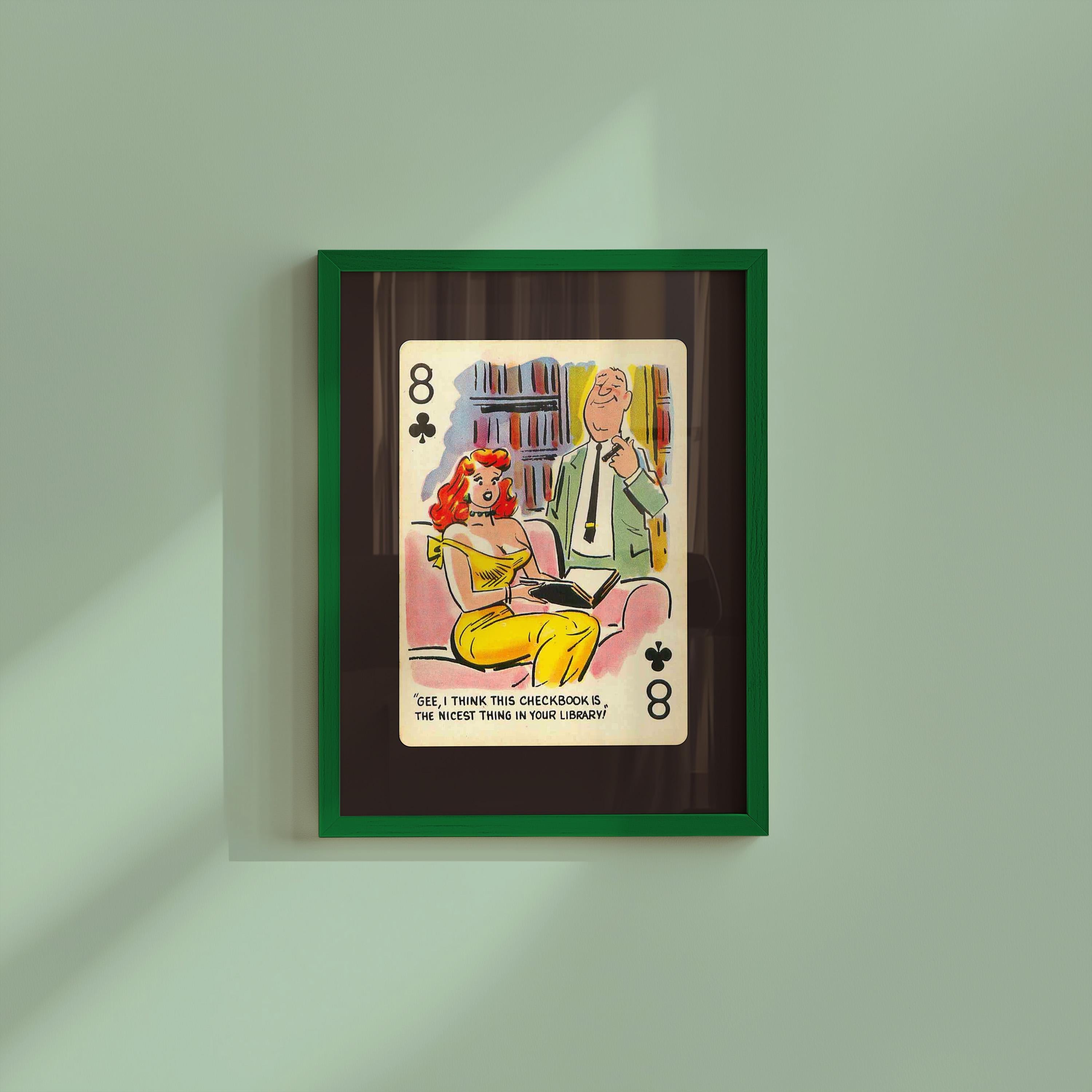 Comic Wall Art, Funny Wall Art, Playing Card Print, Feminist Art, Retro Art Print, Vintage Playing Card, Girly Cartoon Art, Apartment Art