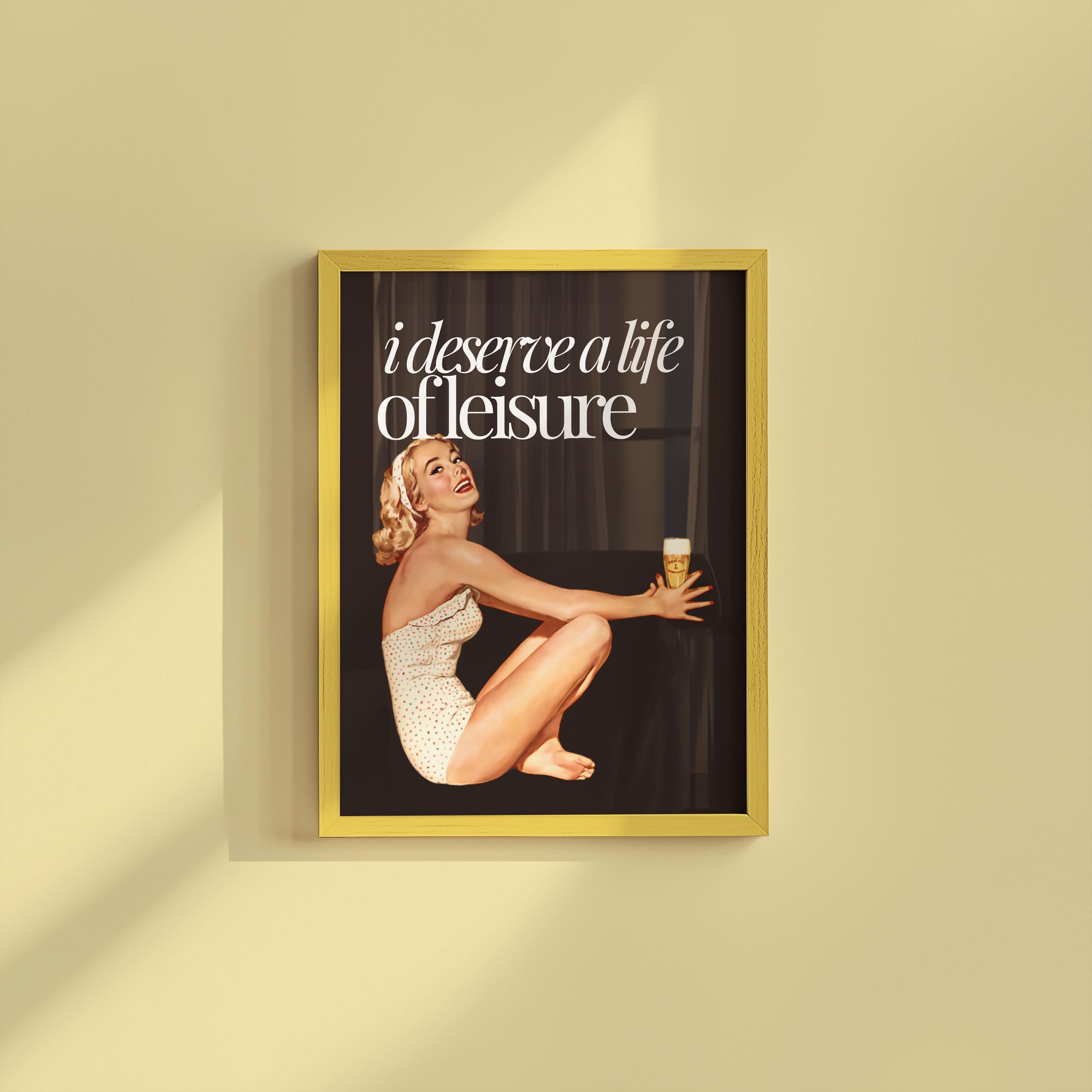 Retro Pinup Print, Beer Digital Drink Poster, Bar Cart Collage, Gallery Wall Print, Girly Print, Pulp Art Prints, Pin Up Girl Art Print