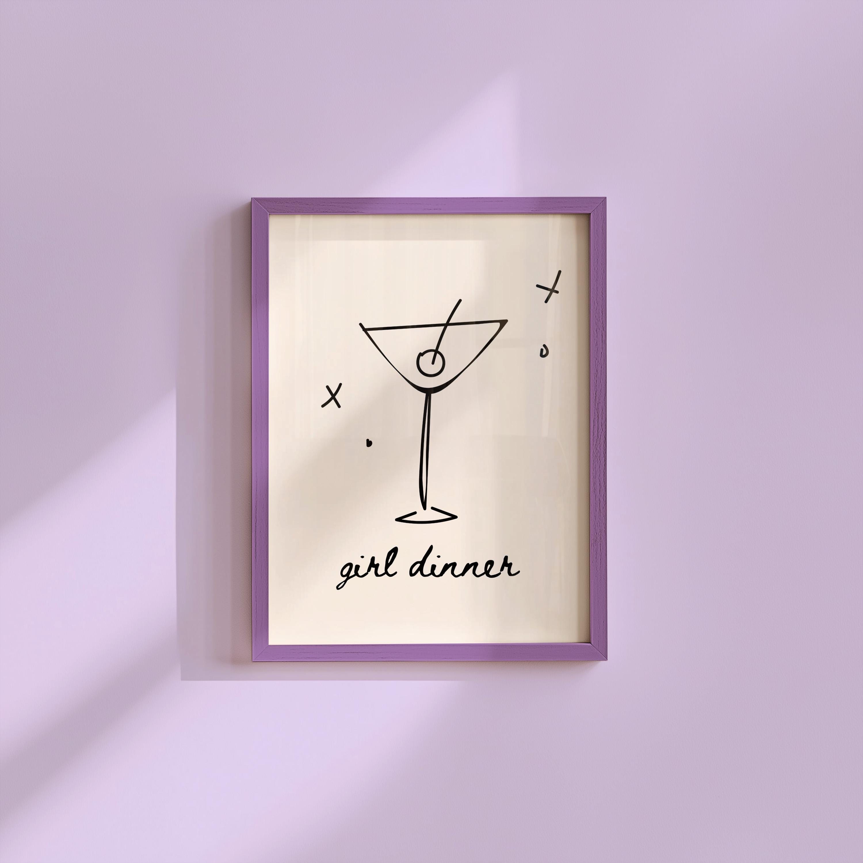 Minimalist Digital Art Prints - Perfect for Home Decor or Gifts - Instant Download for Easy Printing, Girl Dinner
