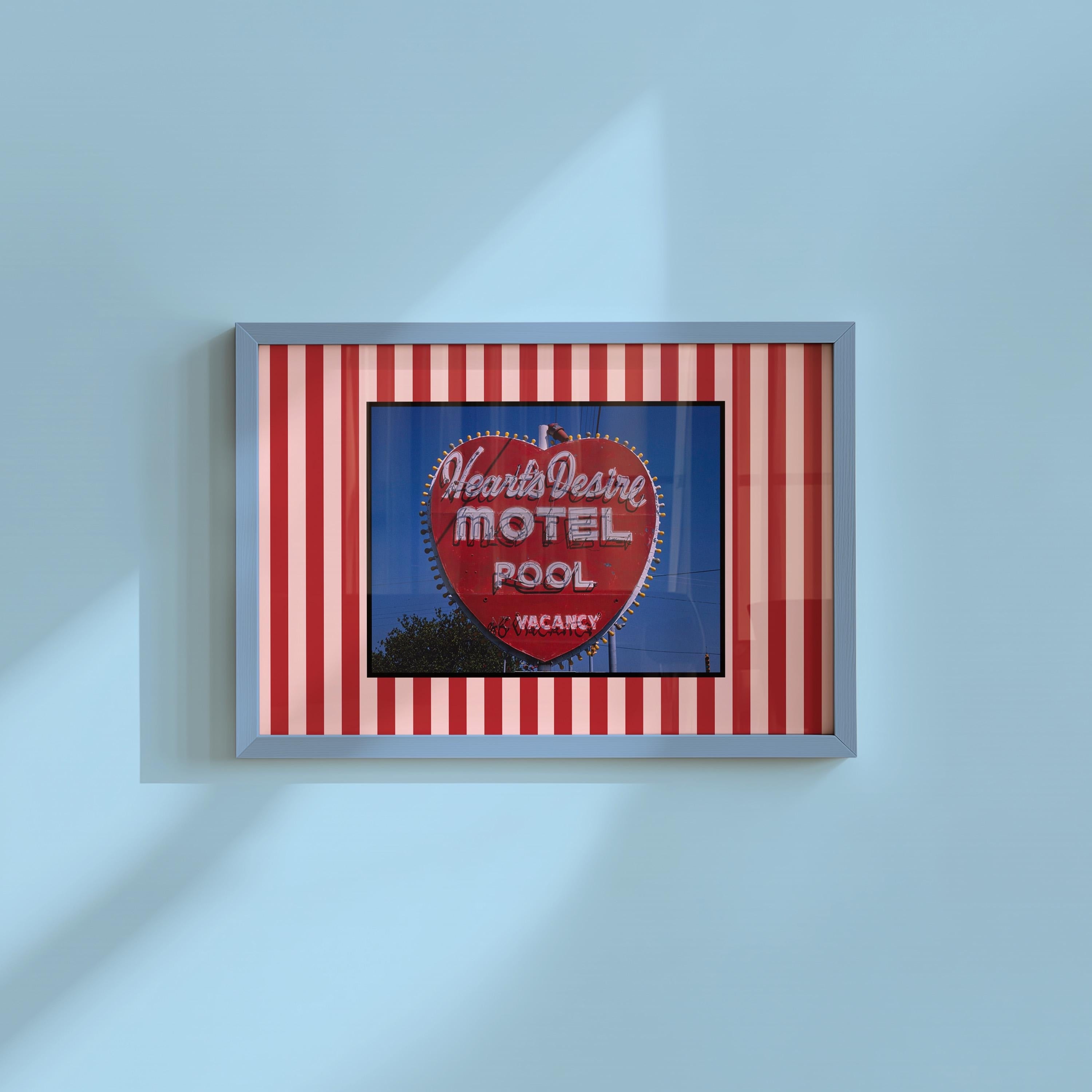 Hearts Desire Motel Sign Digital Art Print