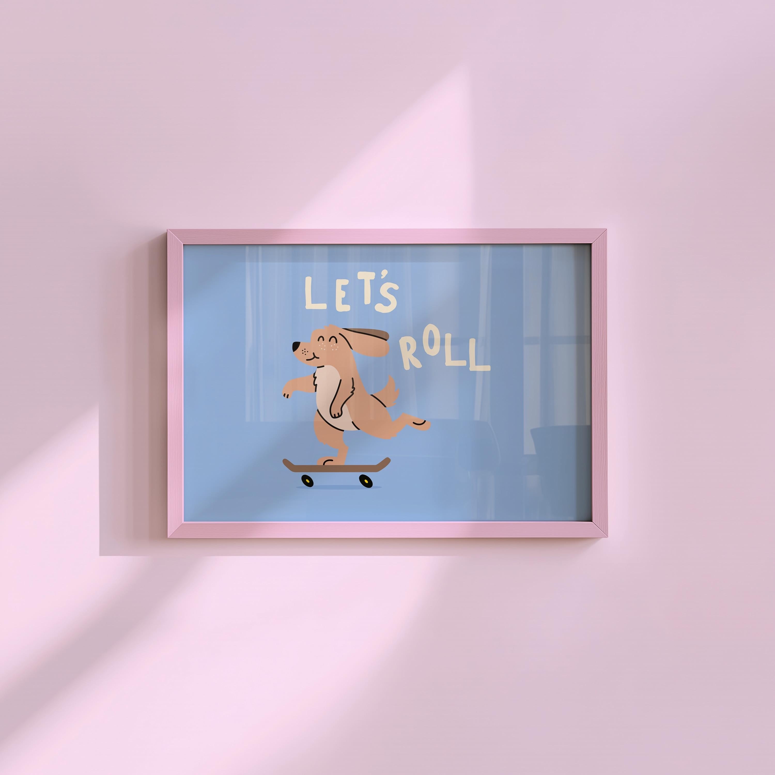 Let's Roll Dog Digital Art Print