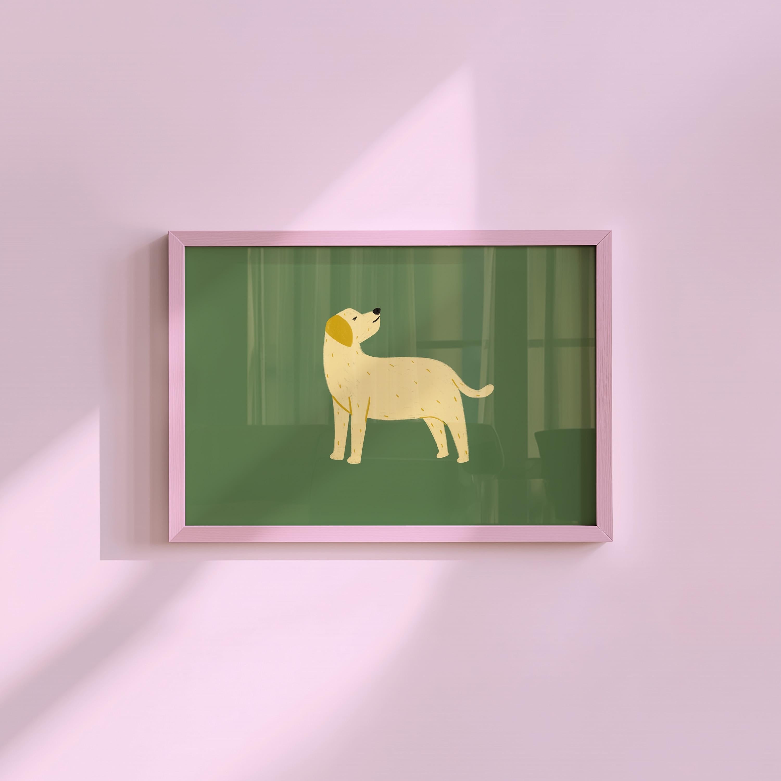 Lab Dog Illustration Digital Art Print