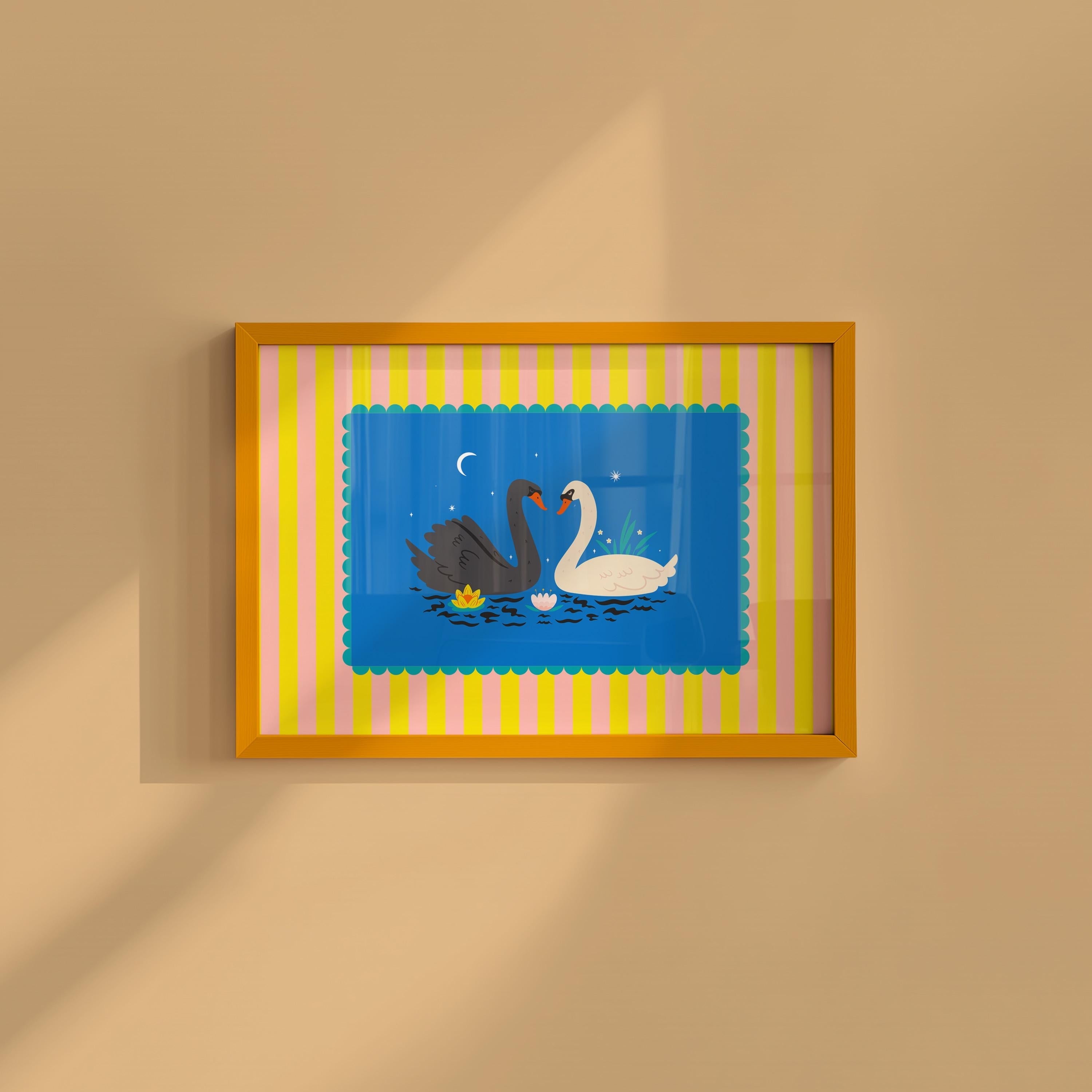 Swans Digital Art Print