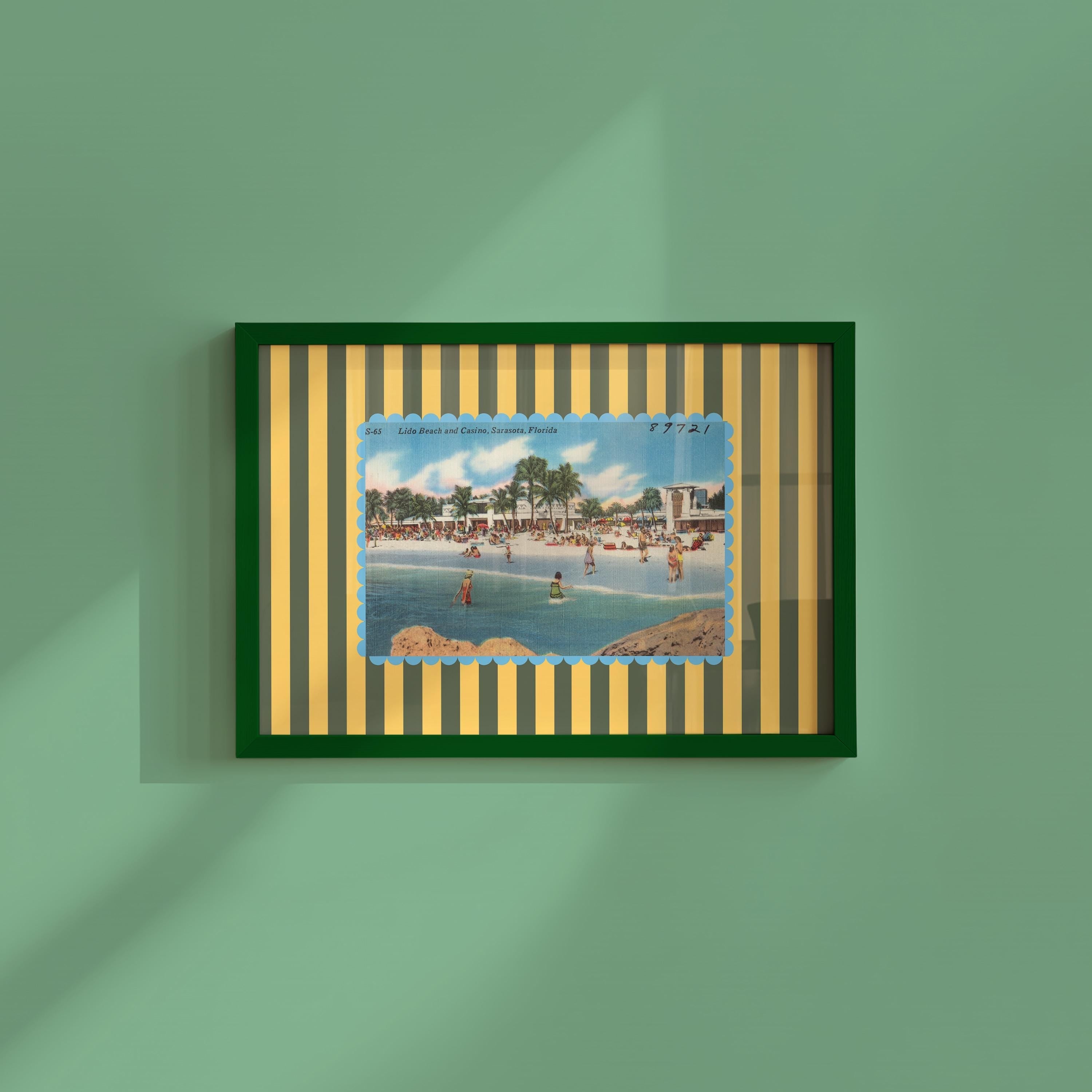 Lido Beach Sarasota Florida Vintage Digital Art Print