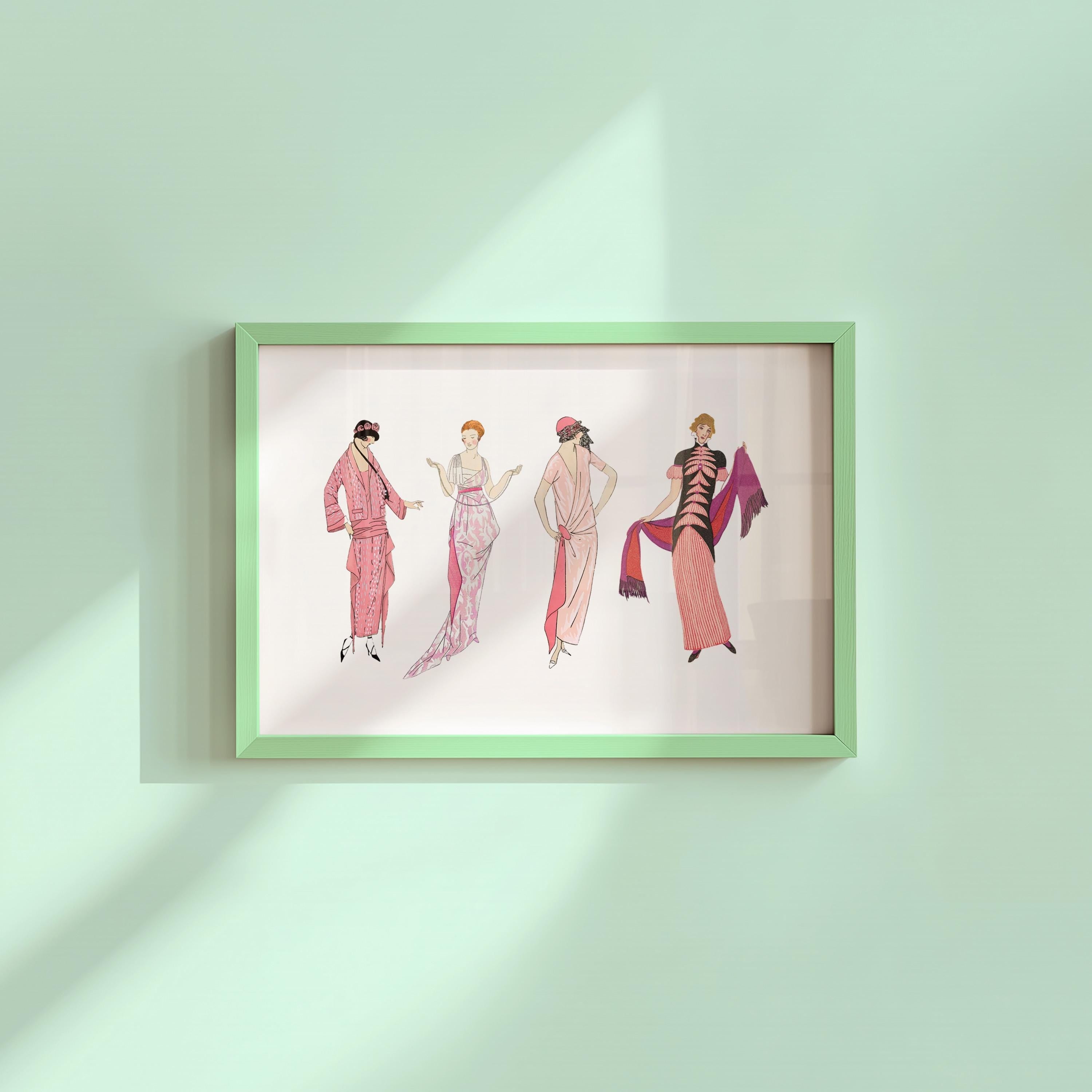 Fashion Girls Pink Digital Art Print