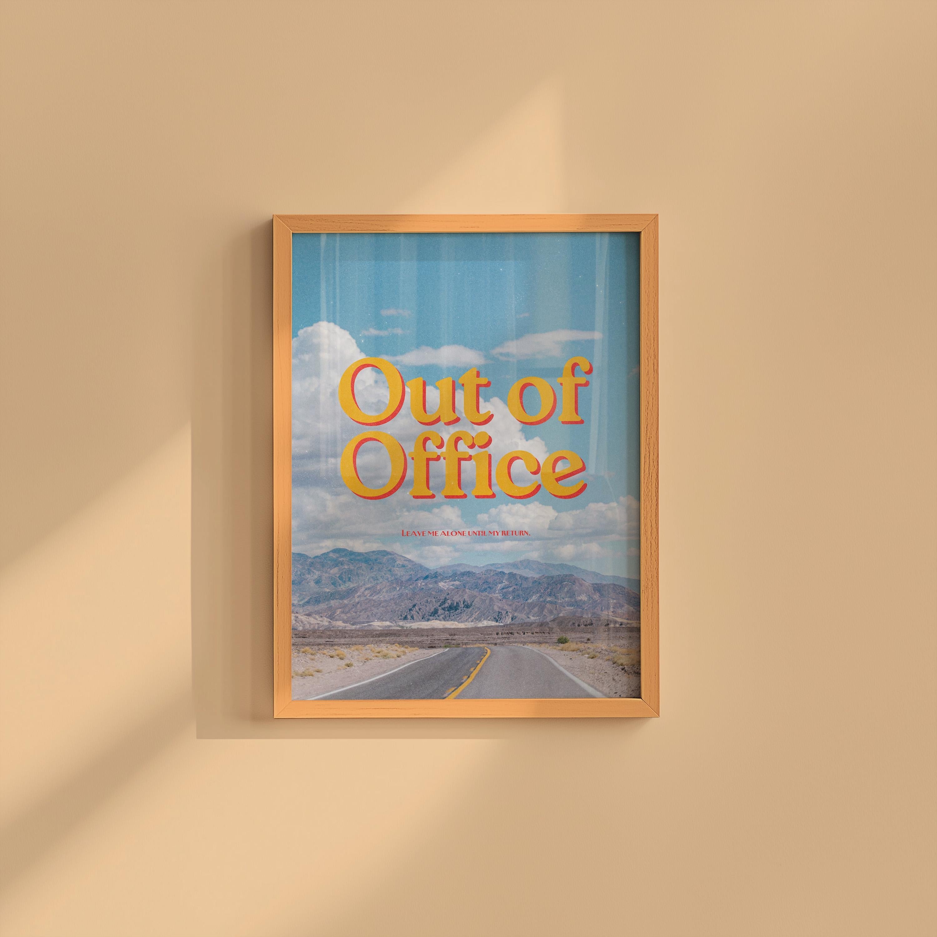 Out of Office Grainy Retro Photograph Digital Wall Art Print