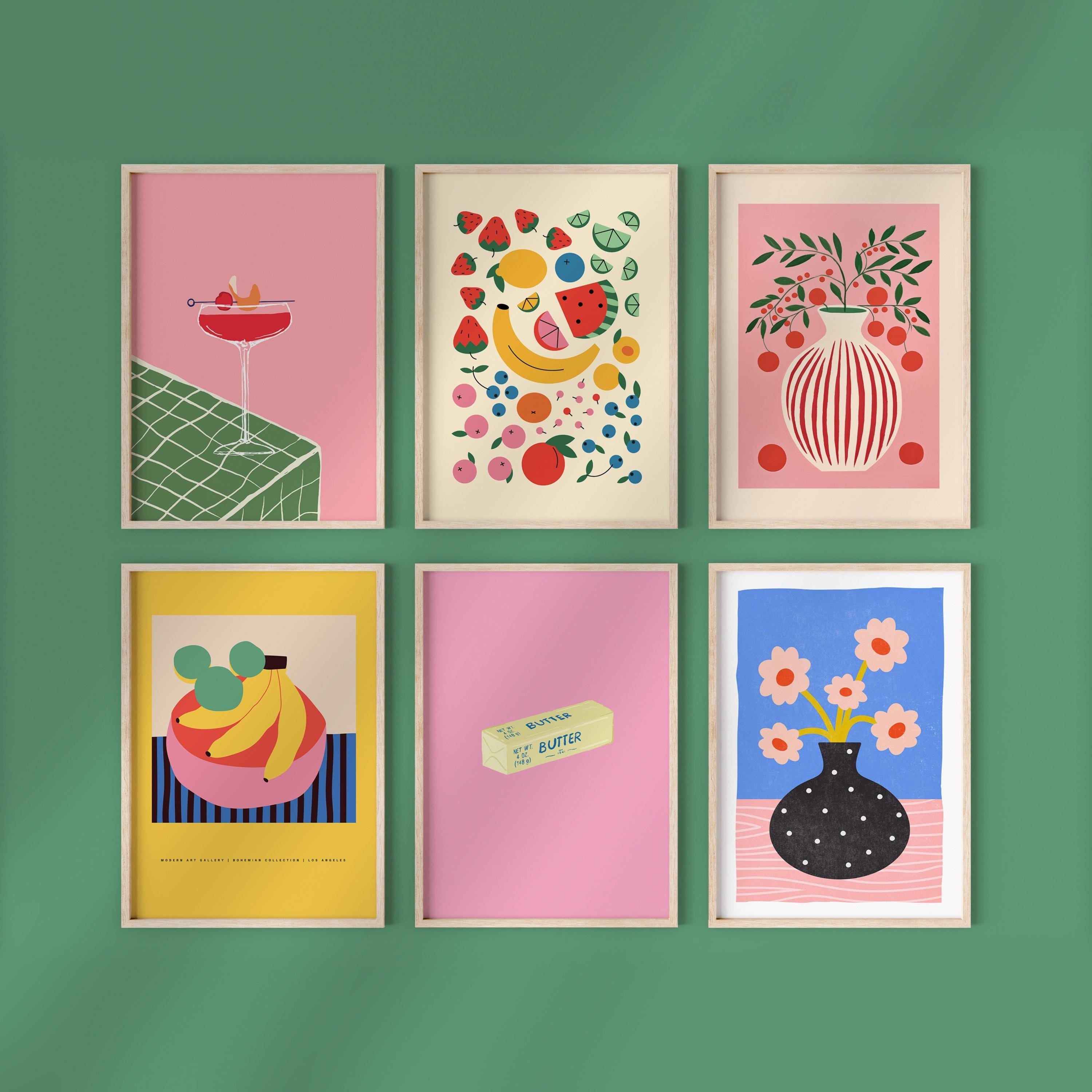 Gallery Wall Set of Six Digital Art Prints