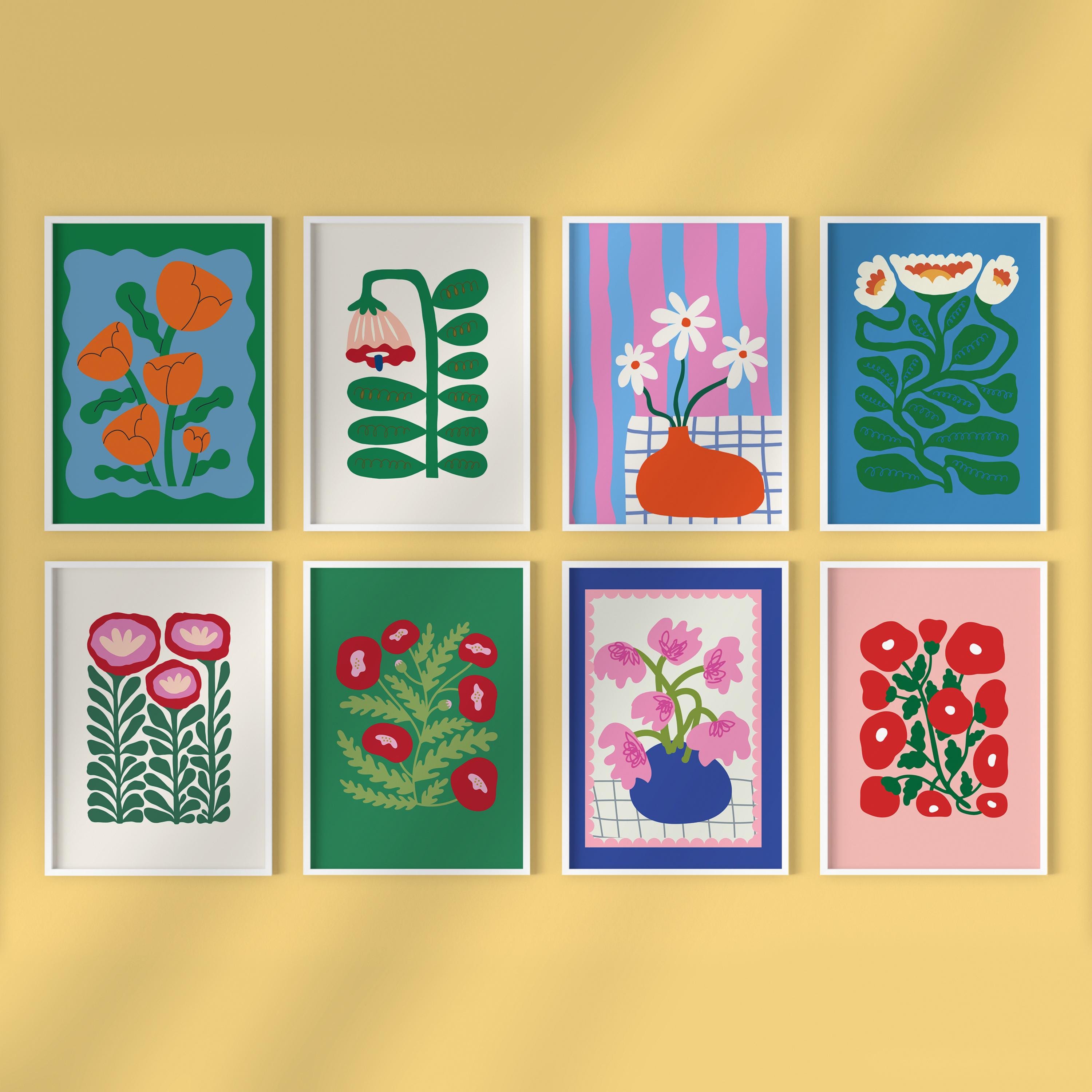 Gallery Wall Set of 8 Digital Art Prints
