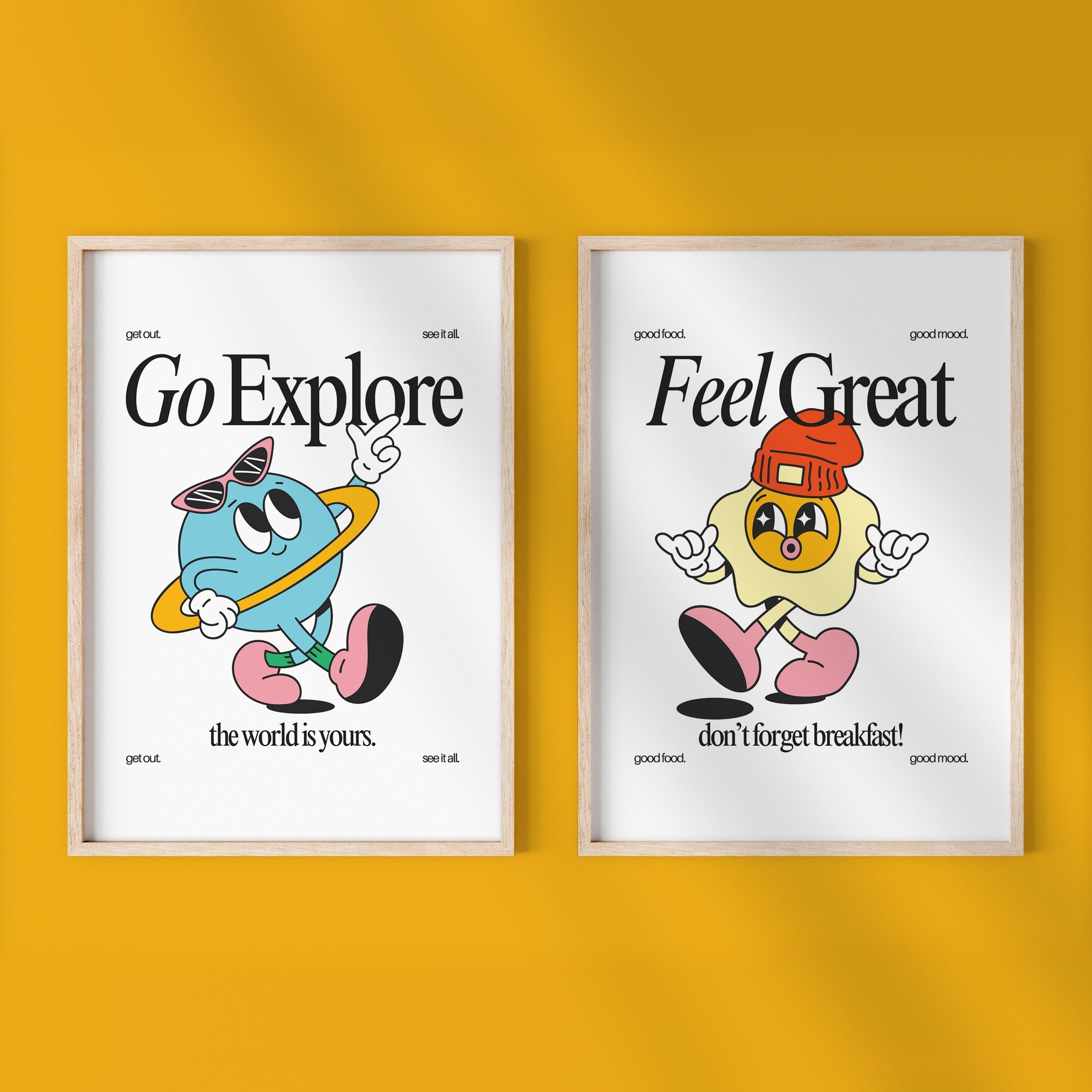 Gallery Wall Set of 2 Kids and Classroom Digital Art Prints