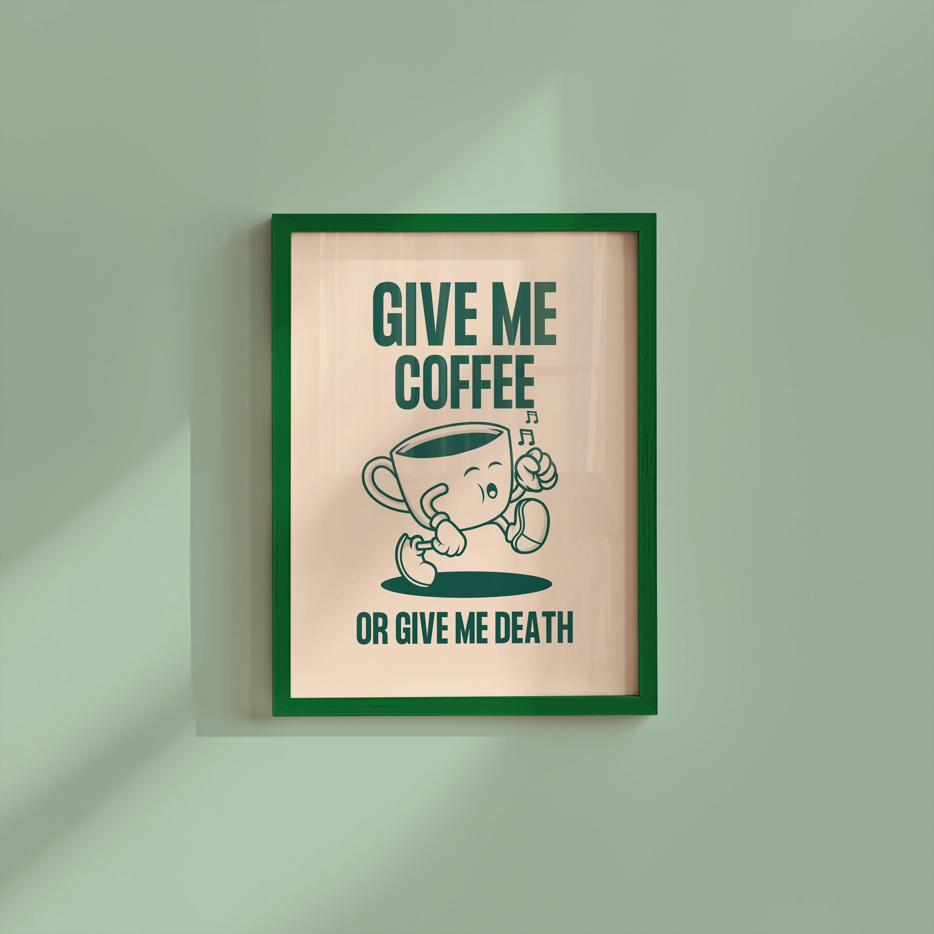 Coffee Cartoon Digital Art Print
