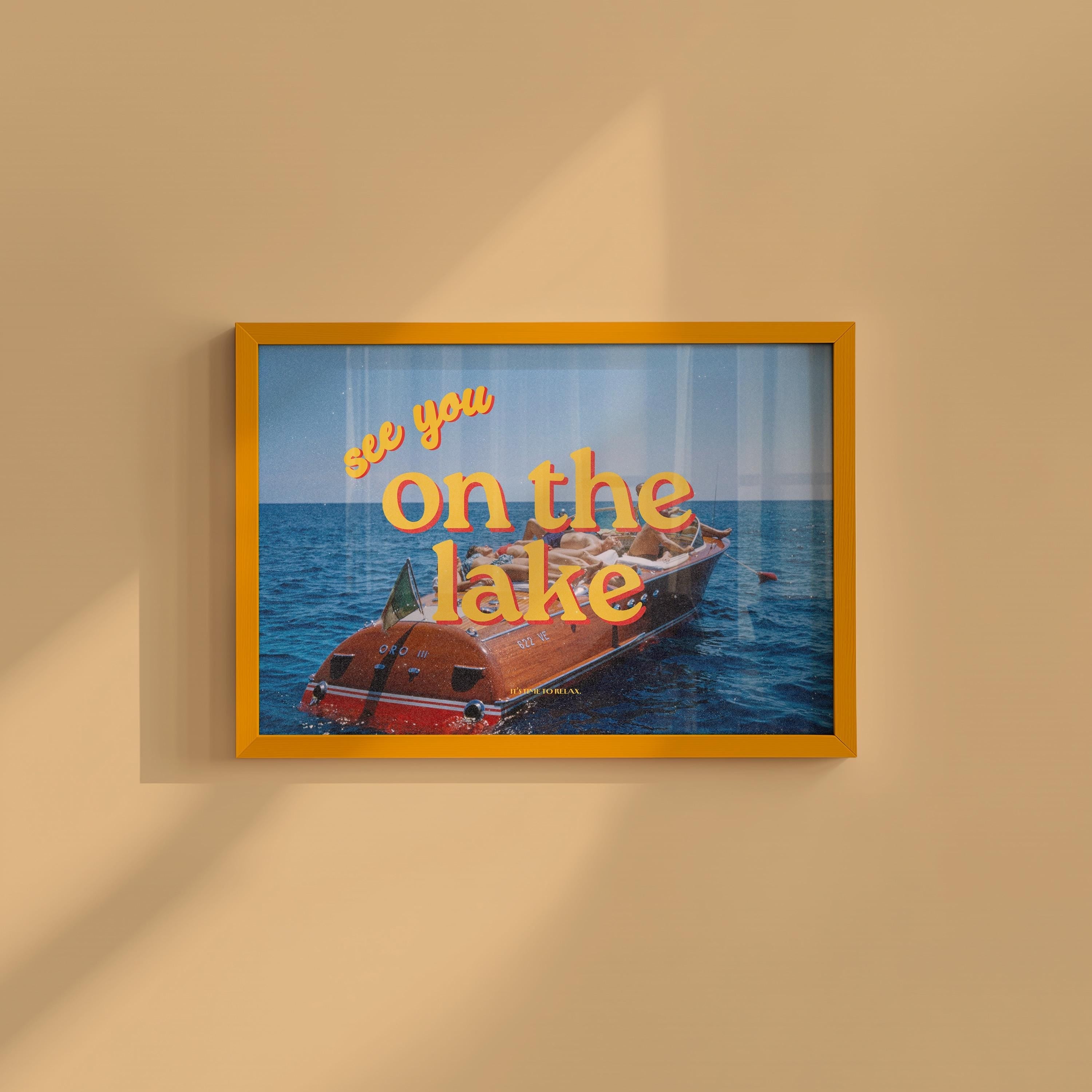 See you at the Lake Retro Photography Horizontal Digital Art Print