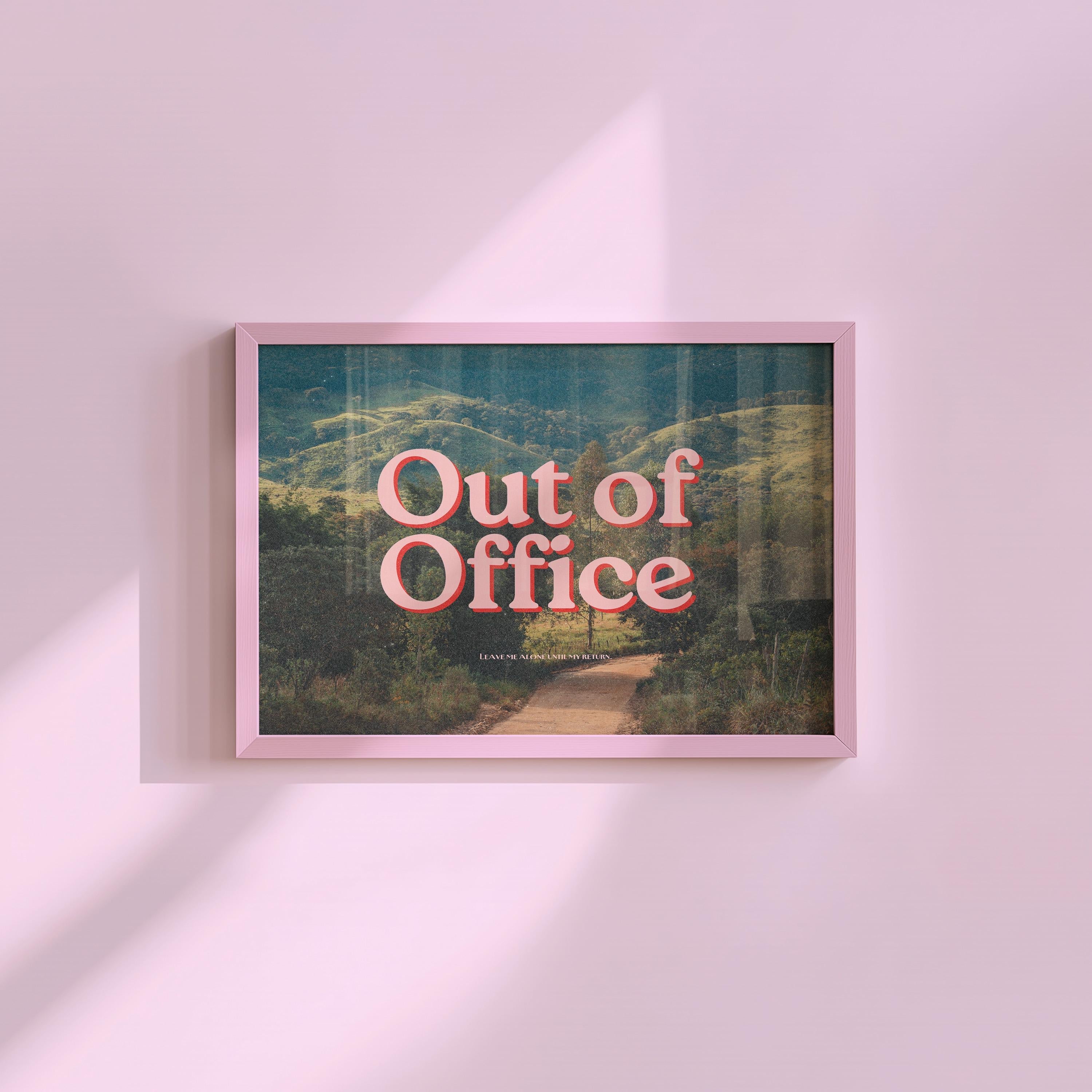 Out of Office Grainy Horizontal Retro Photograph Digital Art Print