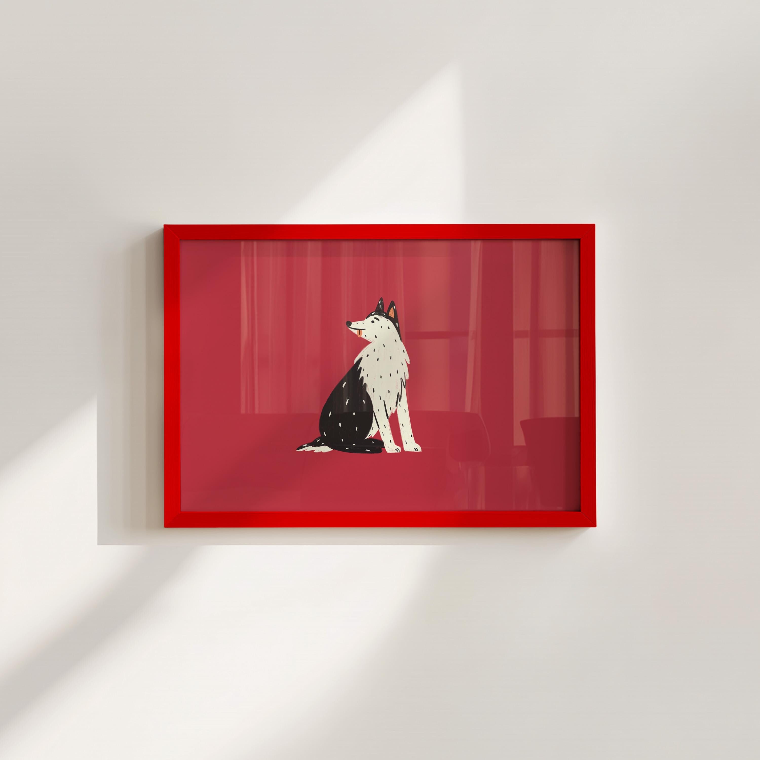 Husky Dog Illustration Digital Art Print