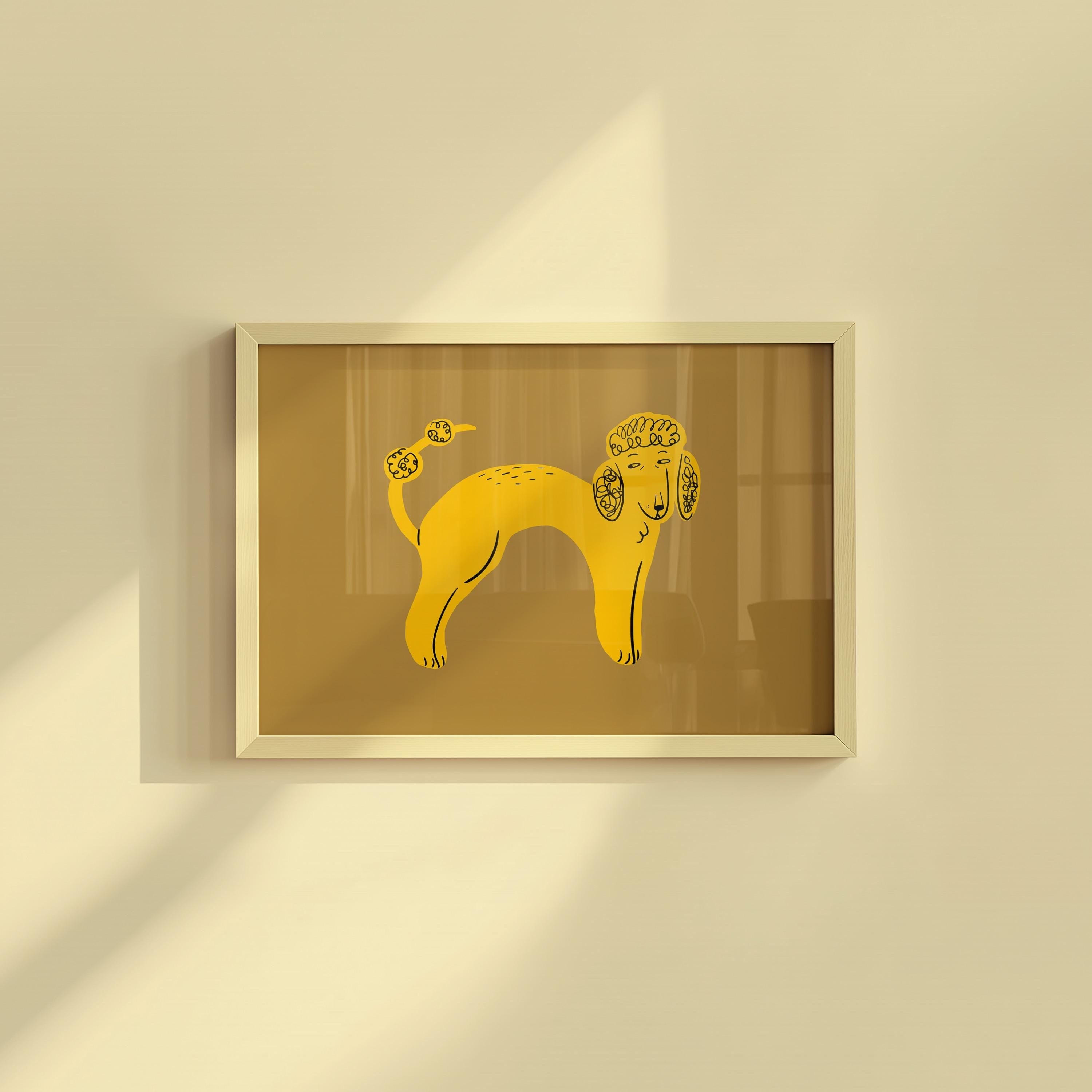 Poodle Dog Illustration Digital Art Print