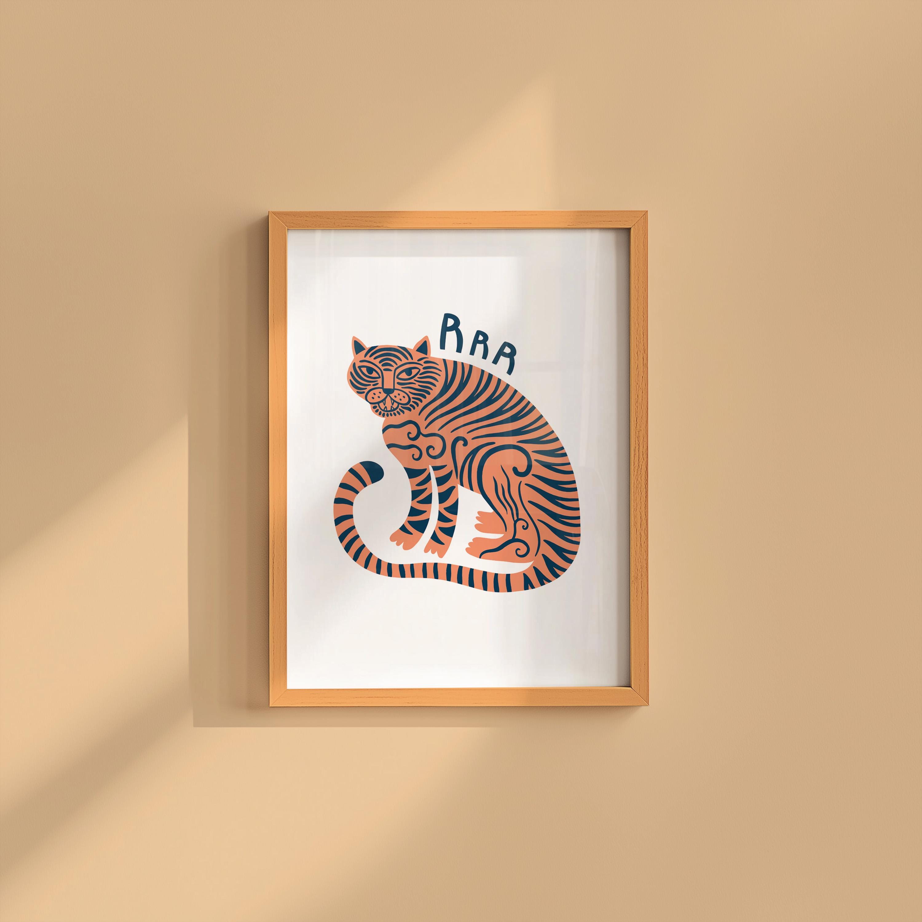 Tiger White Digital Art Print
