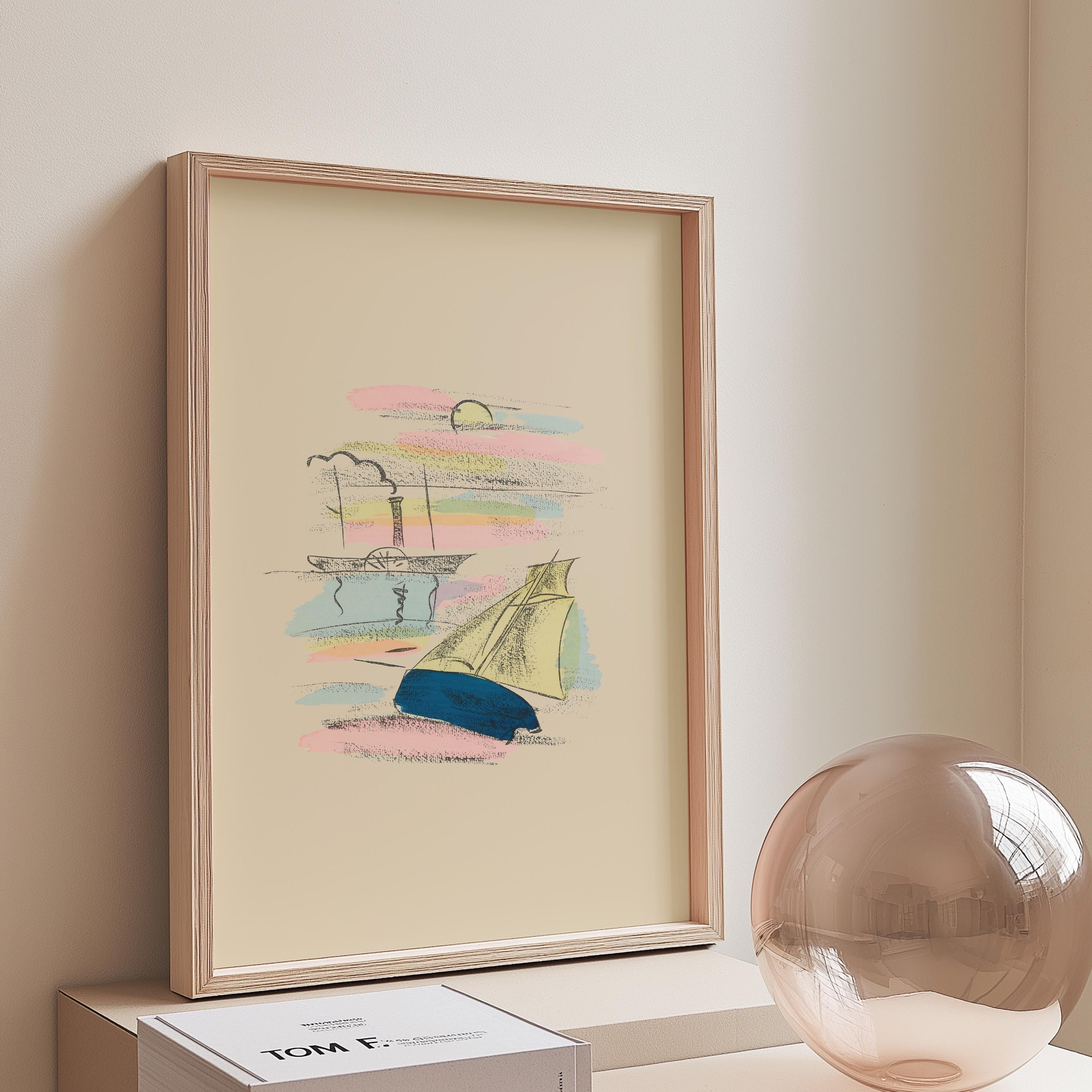 Sailing Vintage Digital Art Print