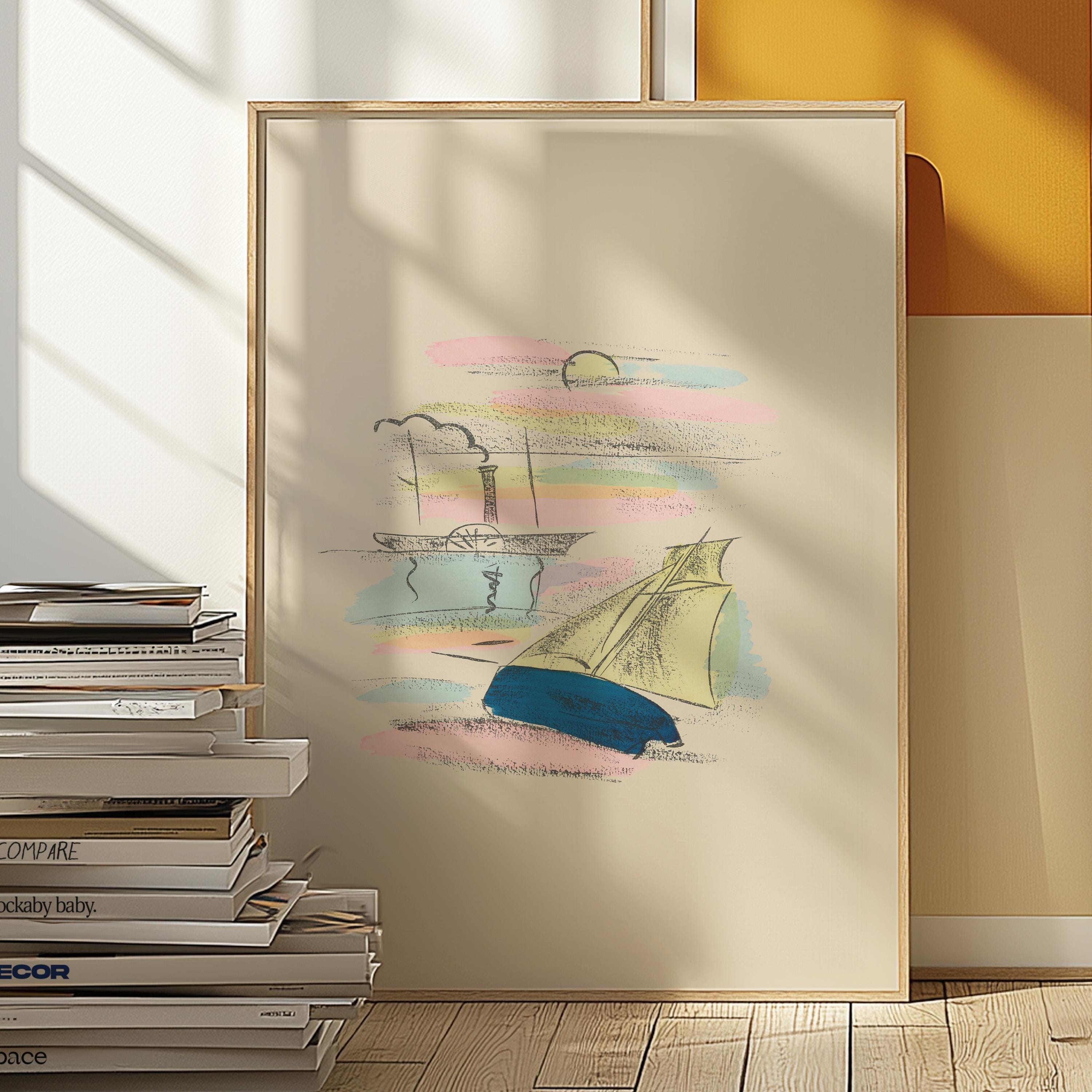 Sailing Vintage Digital Art Print