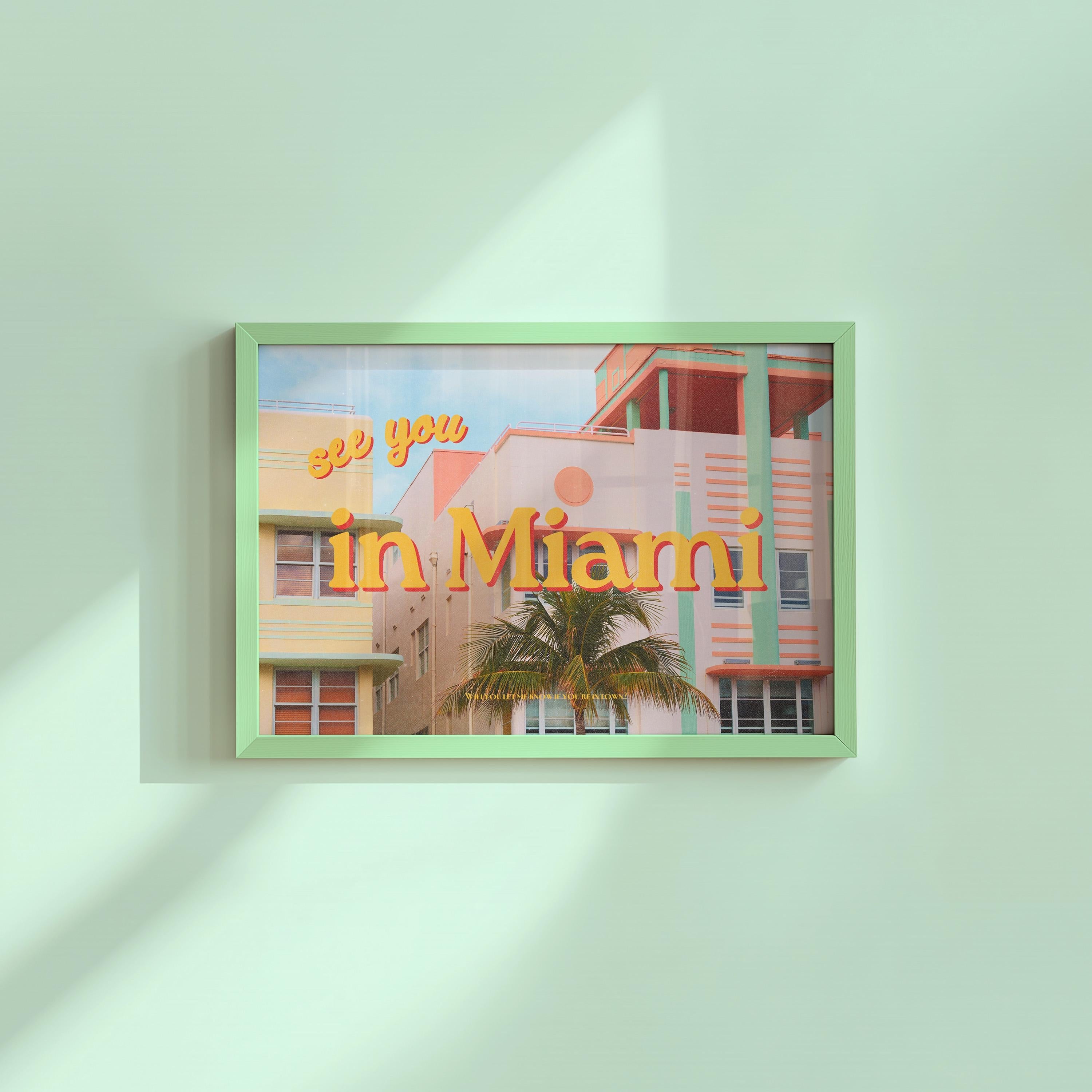 See You In Miami Retro Photography Horizontal Digital Art Print