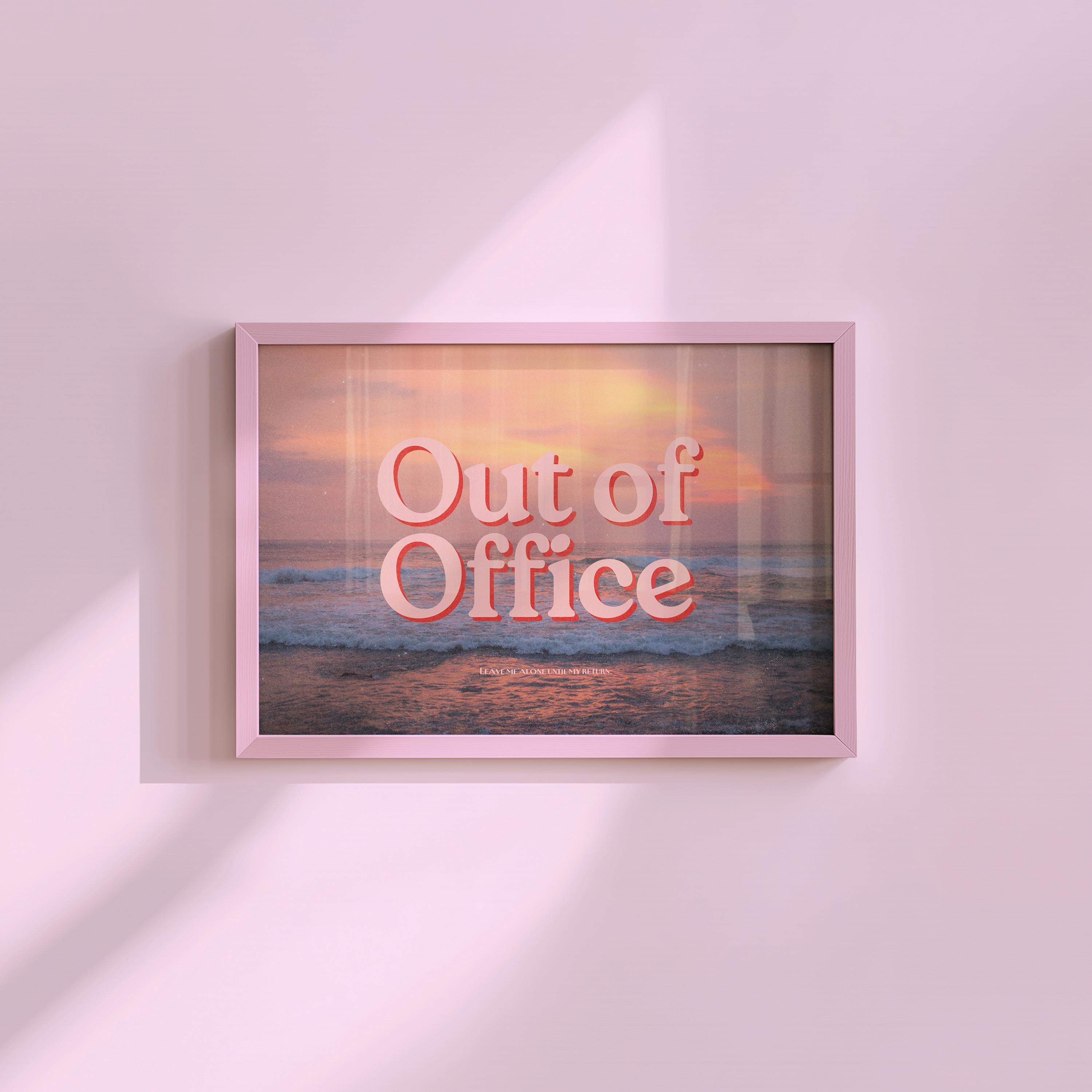 Out of Office Sunset Digital Art Print