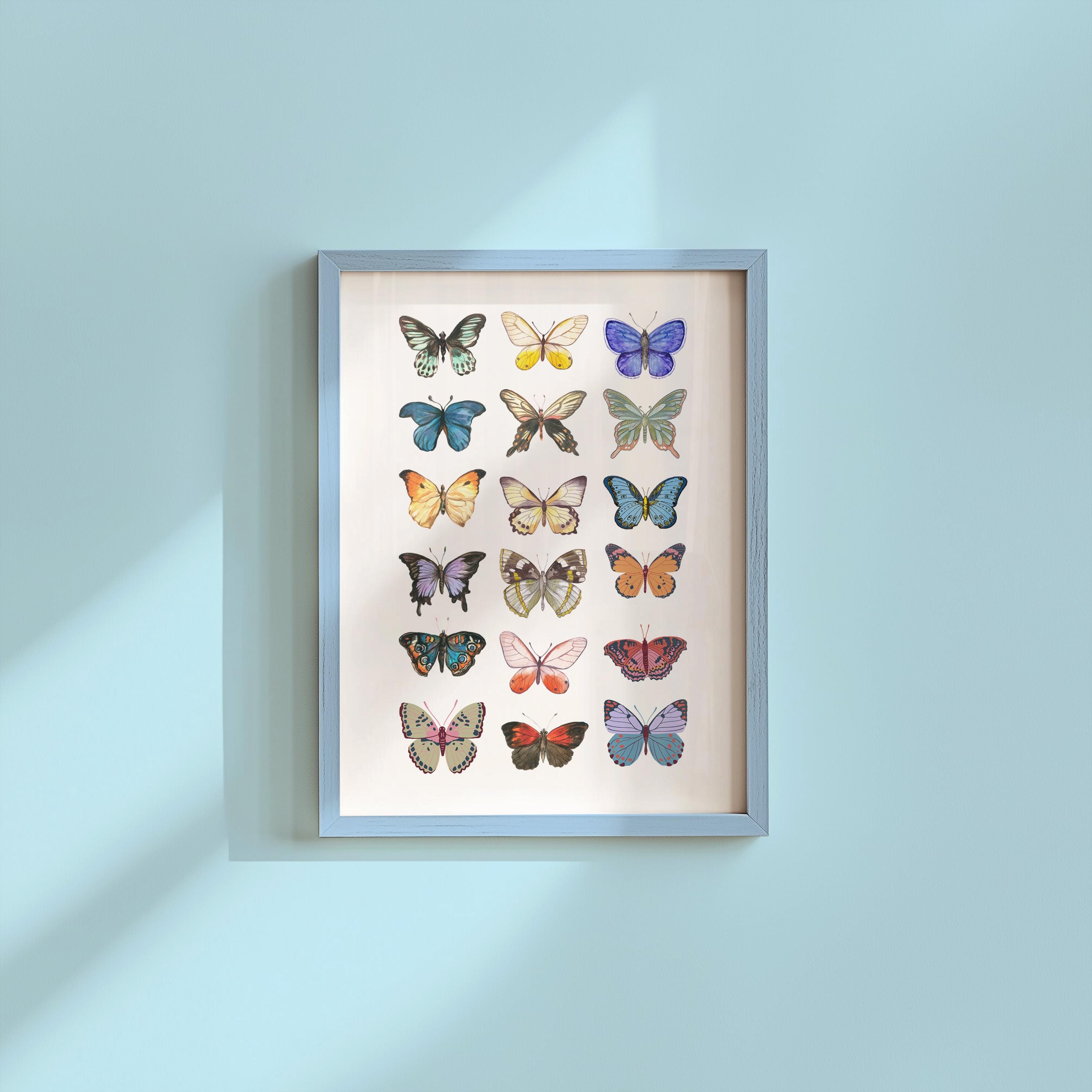 Butterflies White Digital Art Print
